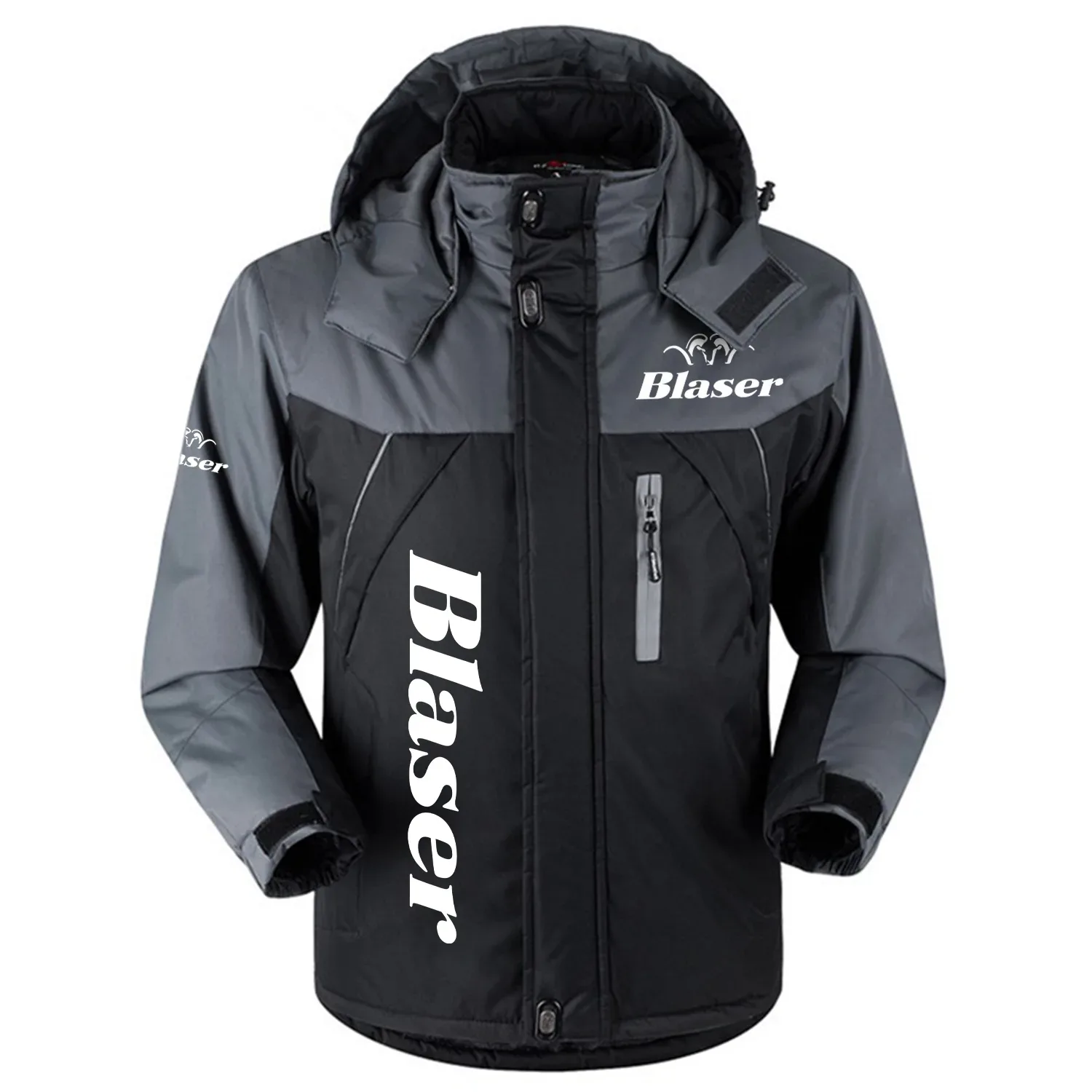 Blaser Exclusive Logo Outdoor Charging Suit Slim Fit Plush Waterproof Windproof Jacket Detachable Hood OUHUPCS0815BSZ - Blaser Jacket