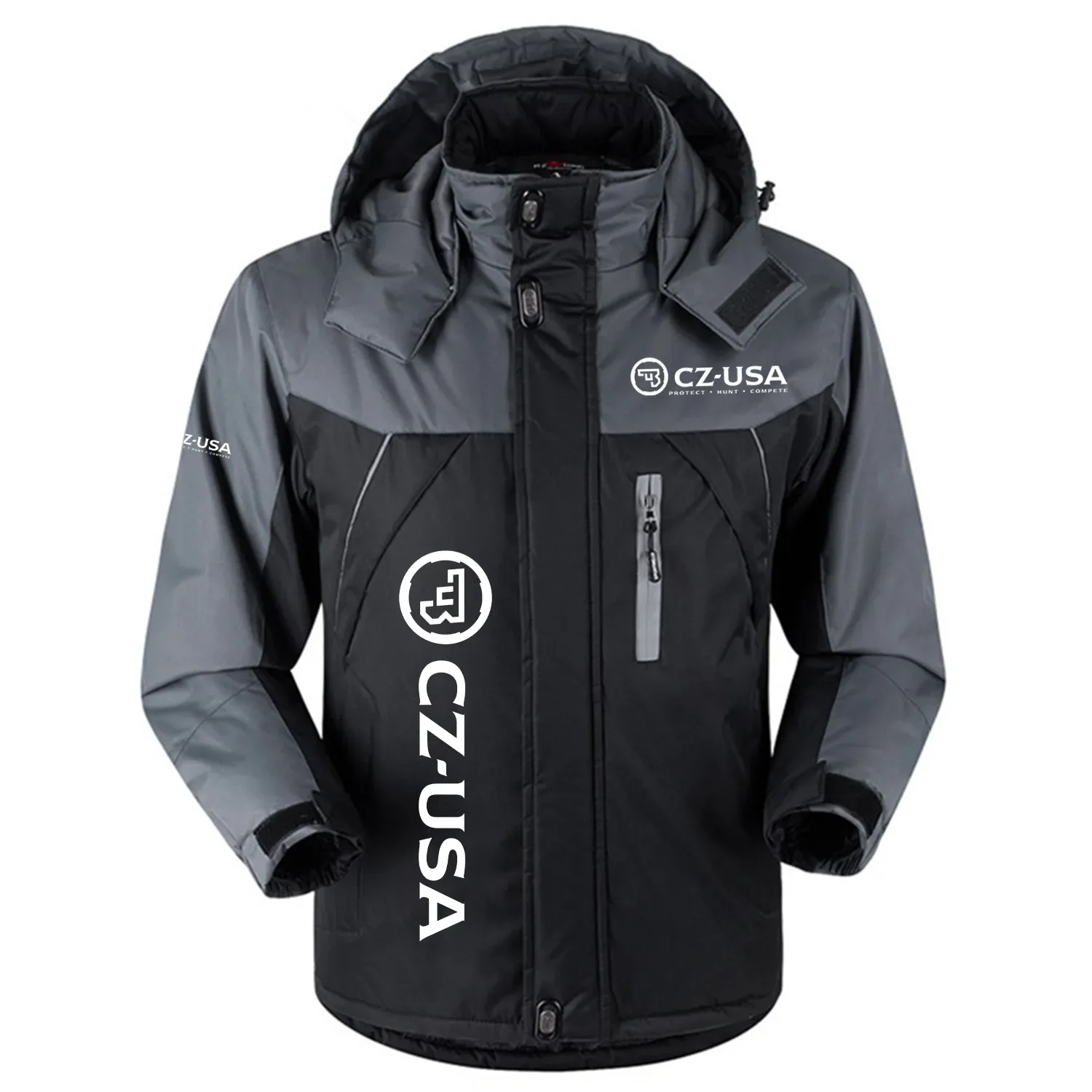 CZ-USA Exclusive Logo Outdoor Charging Suit Slim Fit Plush Waterproof Windproof Jacket Detachable Hood OUHUPCS0815CZZ - CZ-USA Jacket