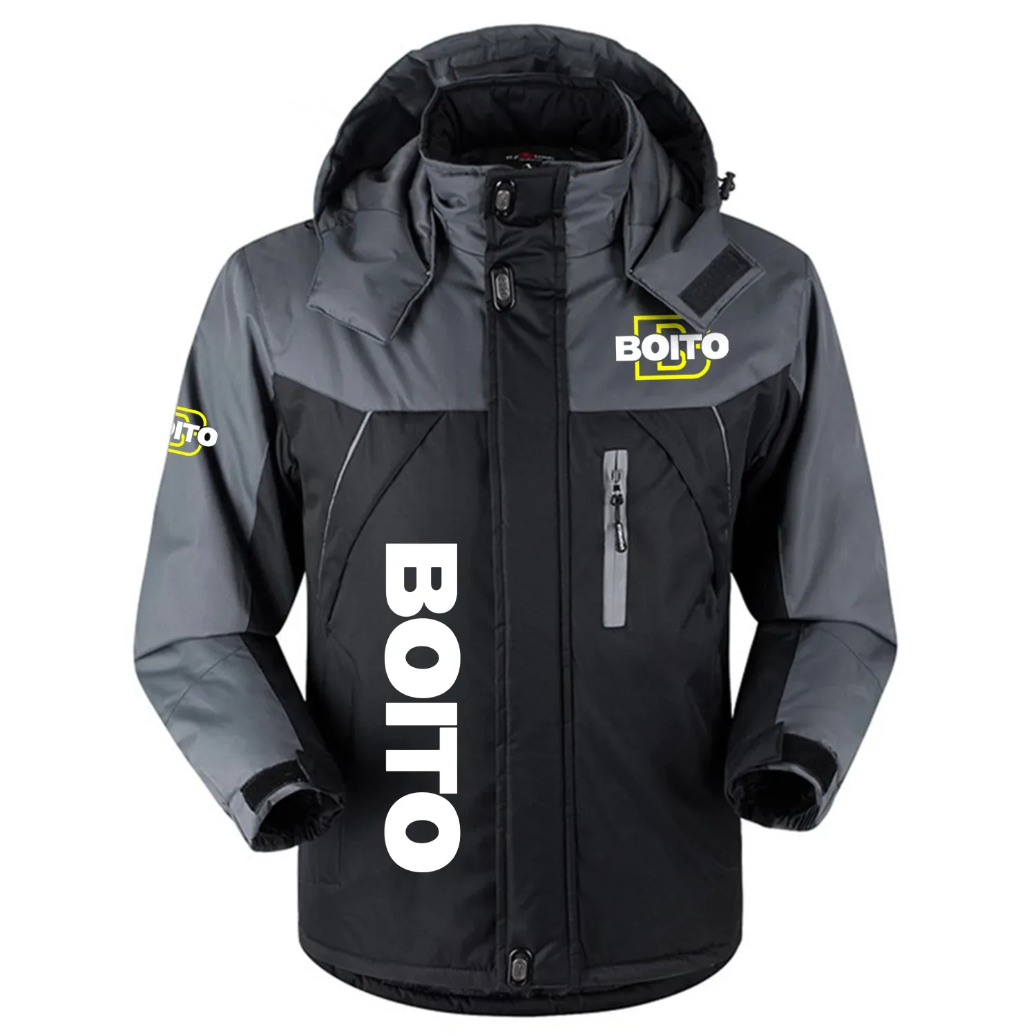 E.R. Amantino Exclusive Logo Outdoor Charging Suit Slim Fit Plush Waterproof Windproof Jacket Detachable Hood OUHUPCS0815ERZ - E.R. Amantino Jacket