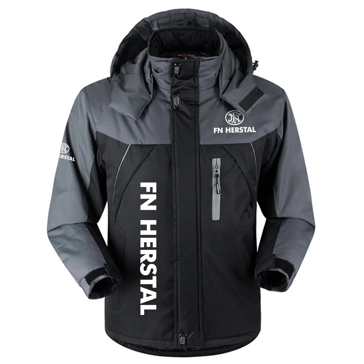 FN Herstal Exclusive Logo Outdoor Charging Suit Slim Fit Plush Waterproof Windproof Jacket Detachable Hood OUHUPCS0815FNZ - FN Herstal Jacket