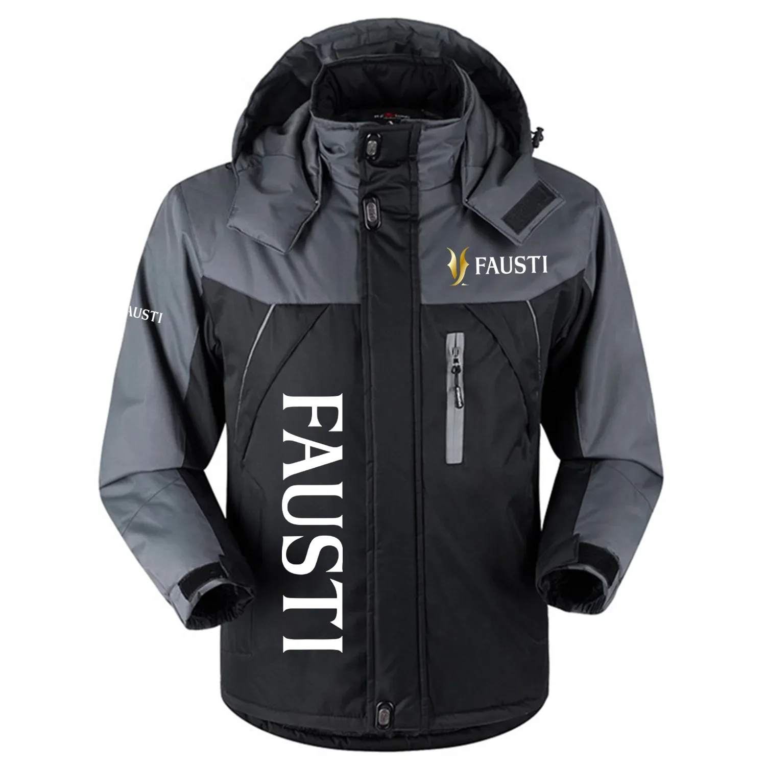 Fausti Exclusive Logo Outdoor Charging Suit Slim Fit Plush Waterproof Windproof Jacket Detachable Hood OUHUPCS0815FSZ - Fausti Jacket