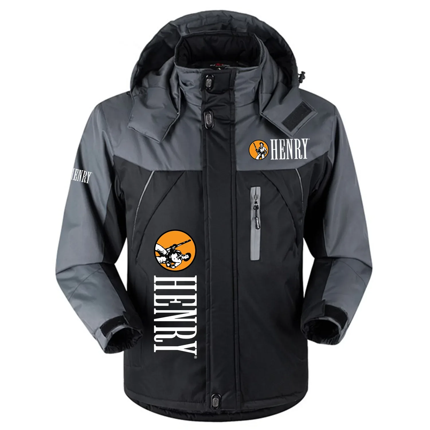 Henry Repeating Arms Exclusive Logo Outdoor Charging Suit Slim Fit Plush Waterproof Windproof Jacket Detachable Hood OUHUPCS0815HAZ - Henry Repeating Arms Jacket