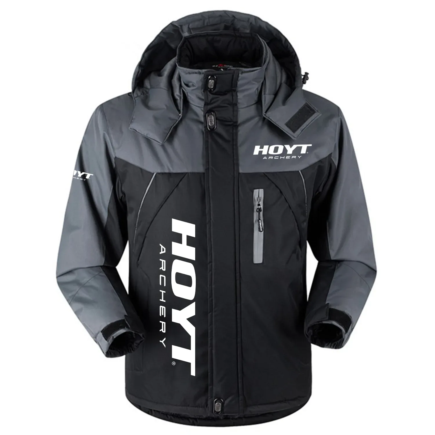Hoyt Archery Exclusive Logo Outdoor Charging Suit Slim Fit Plush Waterproof Windproof Jacket Detachable Hood OUHUPCS0815HOZ - Hoyt Archery Jacket