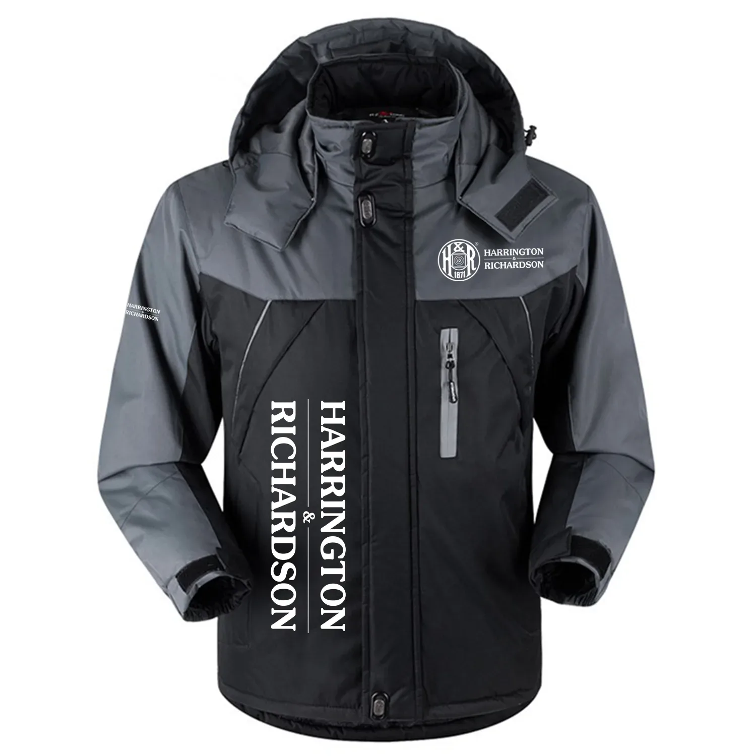 Harrington & Richardson Exclusive Logo Outdoor Charging Suit Slim Fit Plush Waterproof Windproof Jacket Detachable Hood OUHUPCS0815HRZ - Harrington & Richardson Jacket