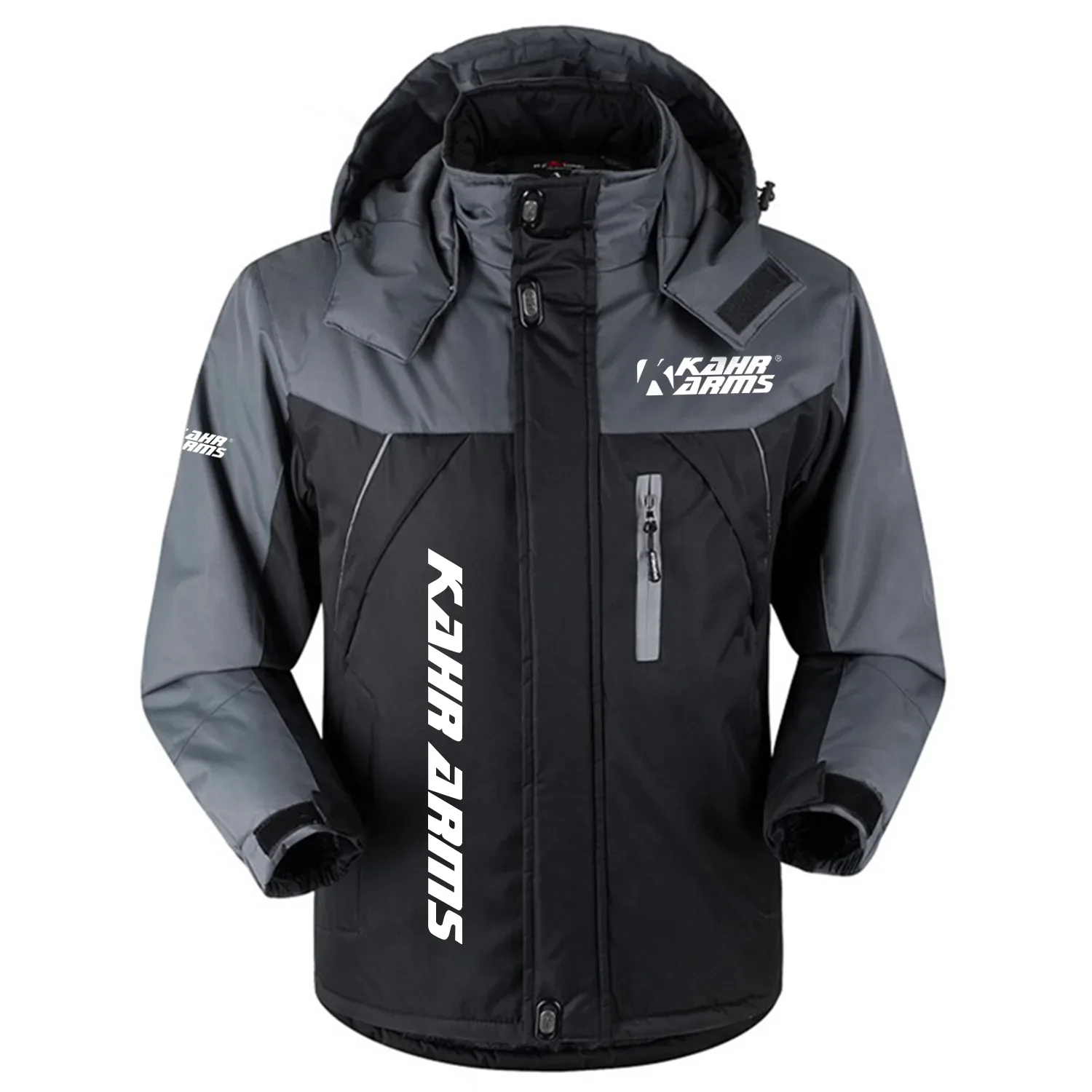 Kahr Arms Exclusive Logo Outdoor Charging Suit Slim Fit Plush Waterproof Windproof Jacket Detachable Hood OUHUPCS0815KAZ - Kahr Arms Jacket