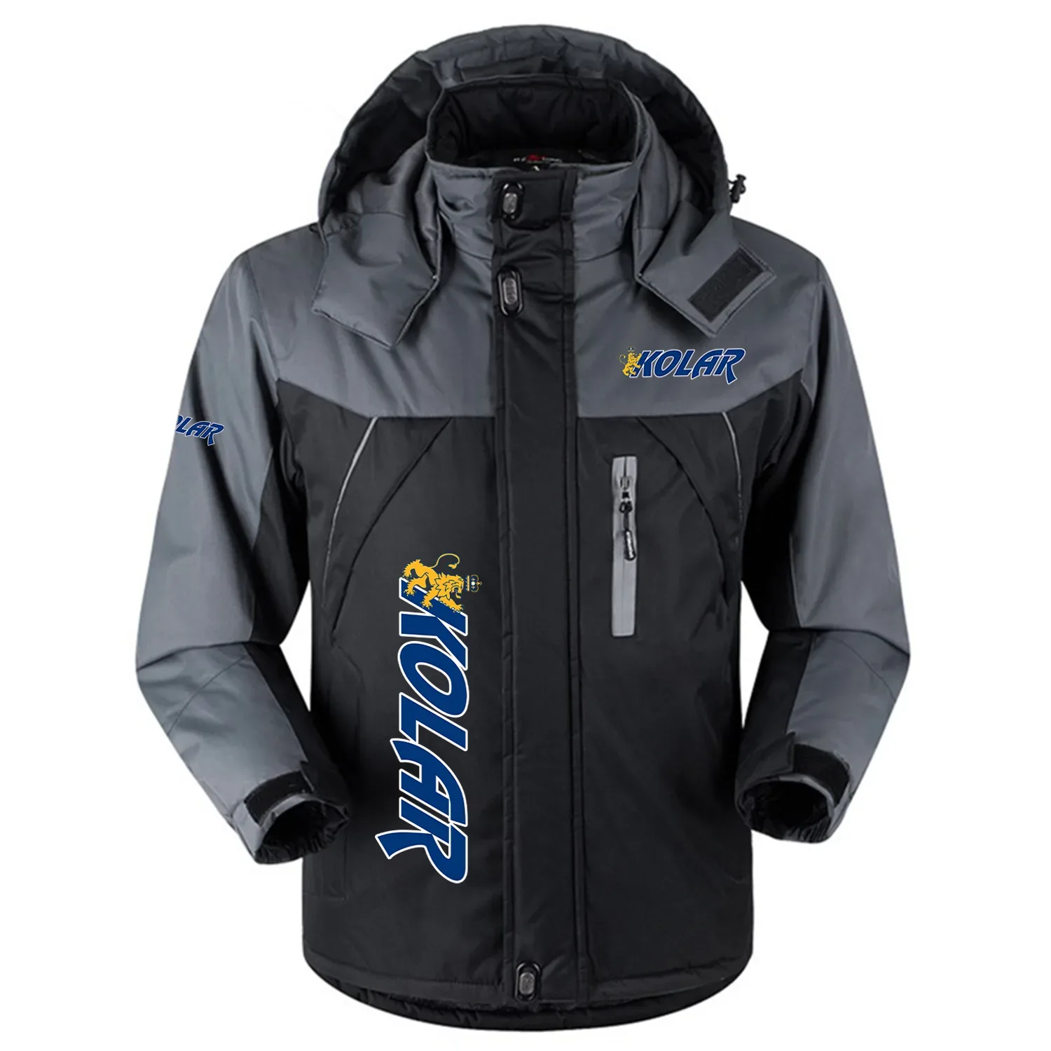 KOLAR Arms Exclusive Logo Outdoor Charging Suit Slim Fit Plush Waterproof Windproof Jacket Detachable Hood OUHUPCS0815KLZ - KOLAR Arms Jacket