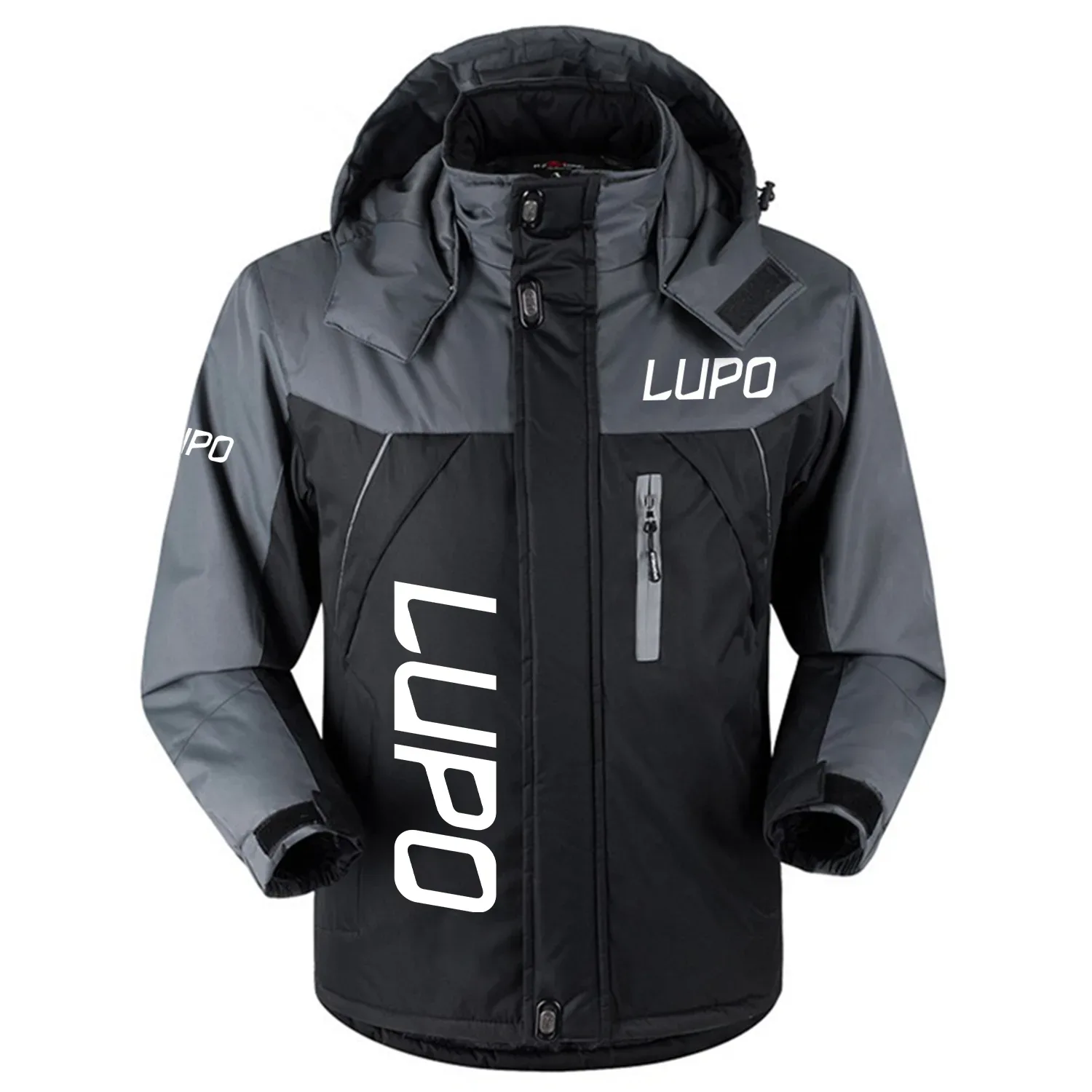 Lupo by Benelli Exclusive Logo Outdoor Charging Suit Slim Fit Plush Waterproof Windproof Jacket Detachable Hood OUHUPCS0815LBZ - Lupo by Benelli Jacket