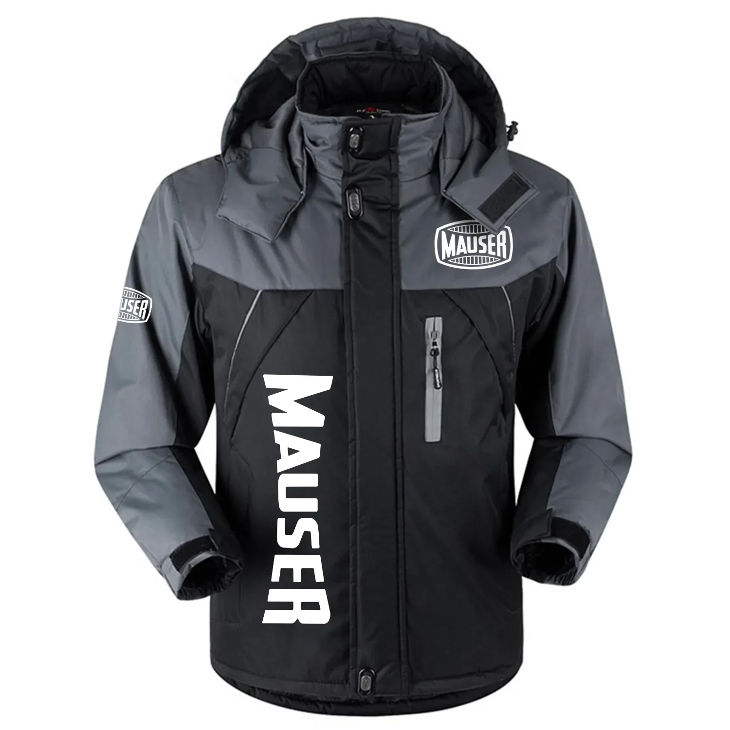 Mauser Exclusive Logo Outdoor Charging Suit Slim Fit Plush Waterproof Windproof Jacket Detachable Hood OUHUPCS0815MSZ - Mauser Jacket