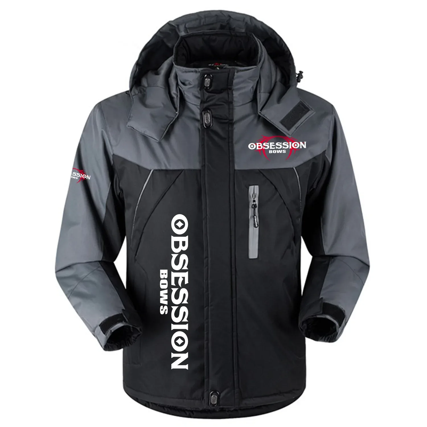 Obsession Bows Exclusive Logo Outdoor Charging Suit Slim Fit Plush Waterproof Windproof Jacket Detachable Hood OUHUPCS0815OBZ - Obsession Bows Jacket
