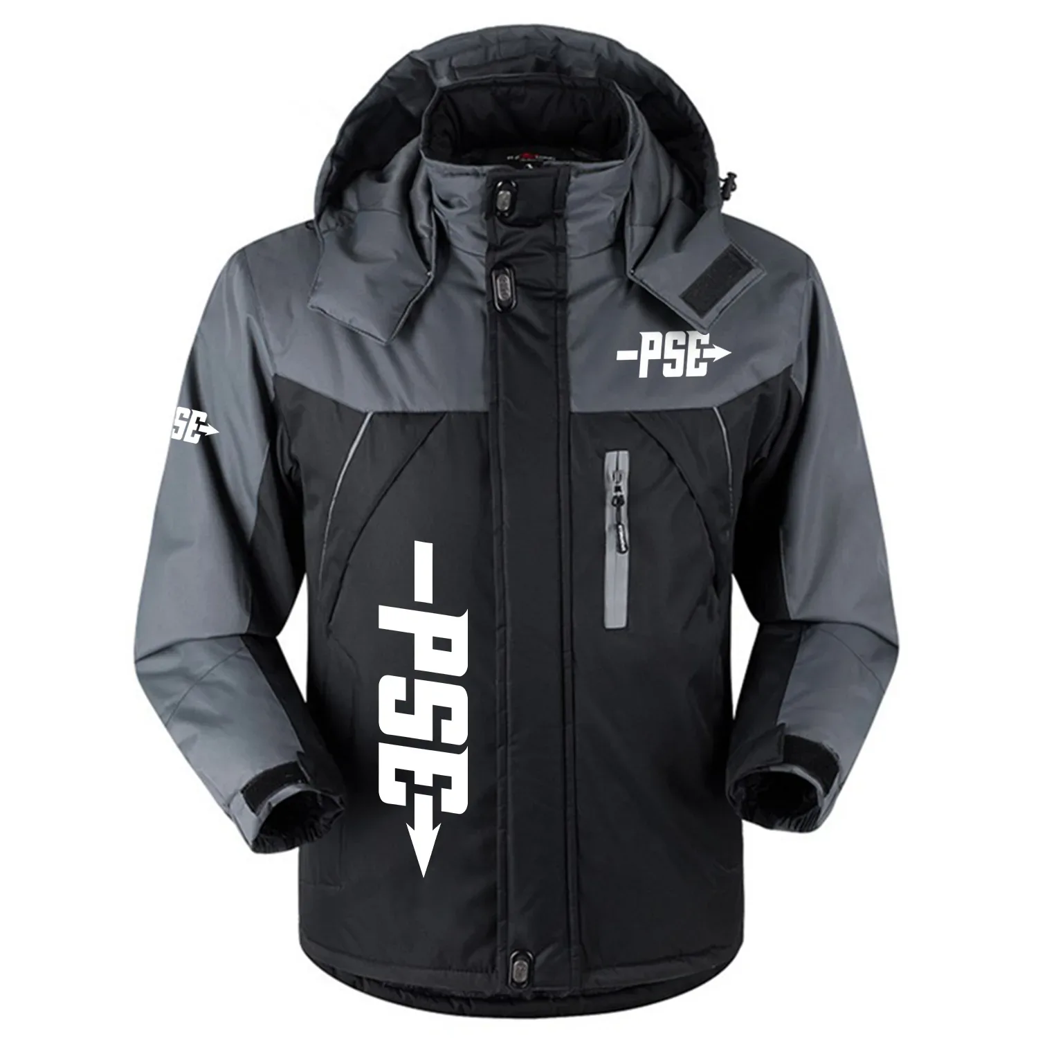 PSE Archery Exclusive Logo Outdoor Charging Suit Slim Fit Plush Waterproof Windproof Jacket Detachable Hood OUHUPCS0815PAZ - PSE Archery Jacket