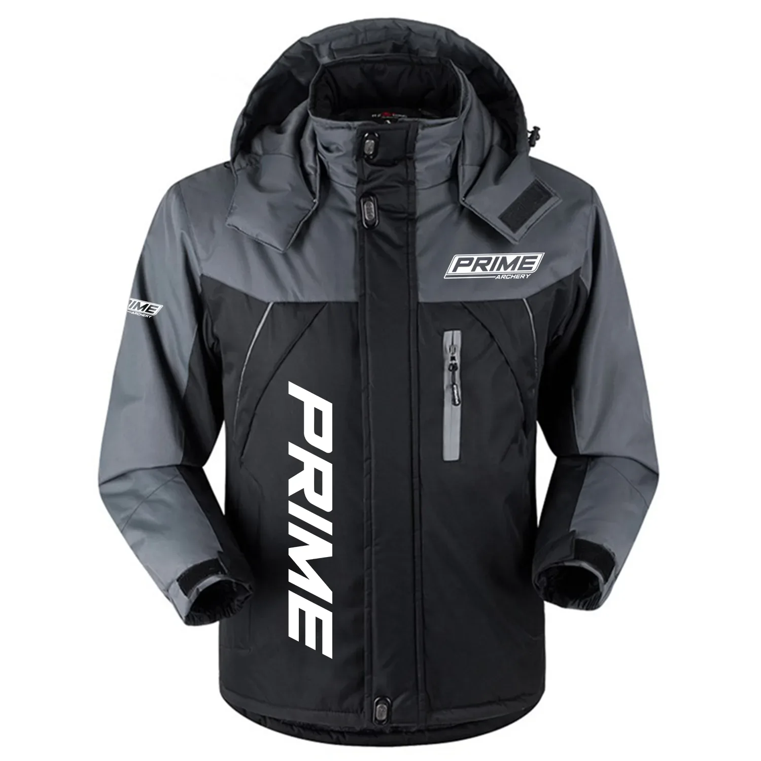 Prime Archery Exclusive Logo Outdoor Charging Suit Slim Fit Plush Waterproof Windproof Jacket Detachable Hood OUHUPCS0815PIZ - Prime Archery Jacket