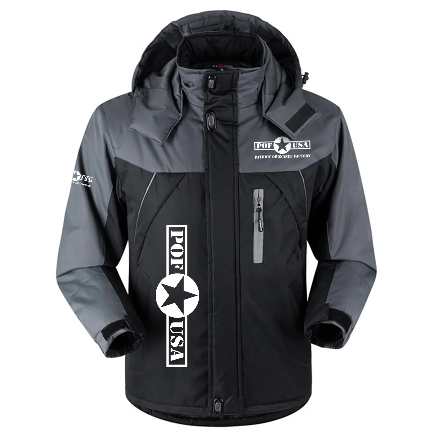 Patriot Ordnance Factory Exclusive Logo Outdoor Charging Suit Slim Fit Plush Waterproof Windproof Jacket Detachable Hood OUHUPCS0815POZ - Patriot Ordnance Factory Jacket