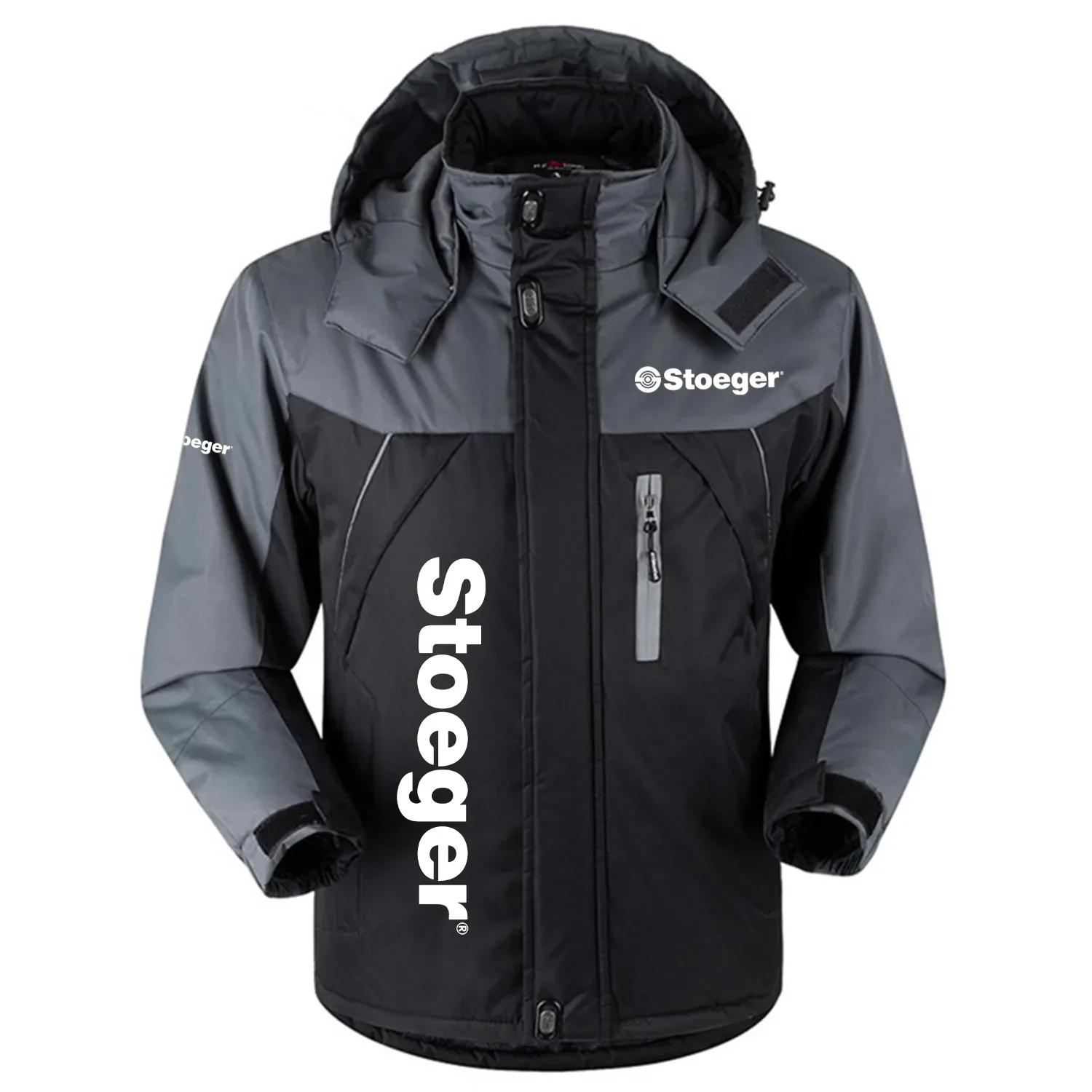 Stoeger Exclusive Logo Outdoor Charging Suit Slim Fit Plush Waterproof Windproof Jacket Detachable Hood OUHUPCS0815SGZ - Stoeger Jacket