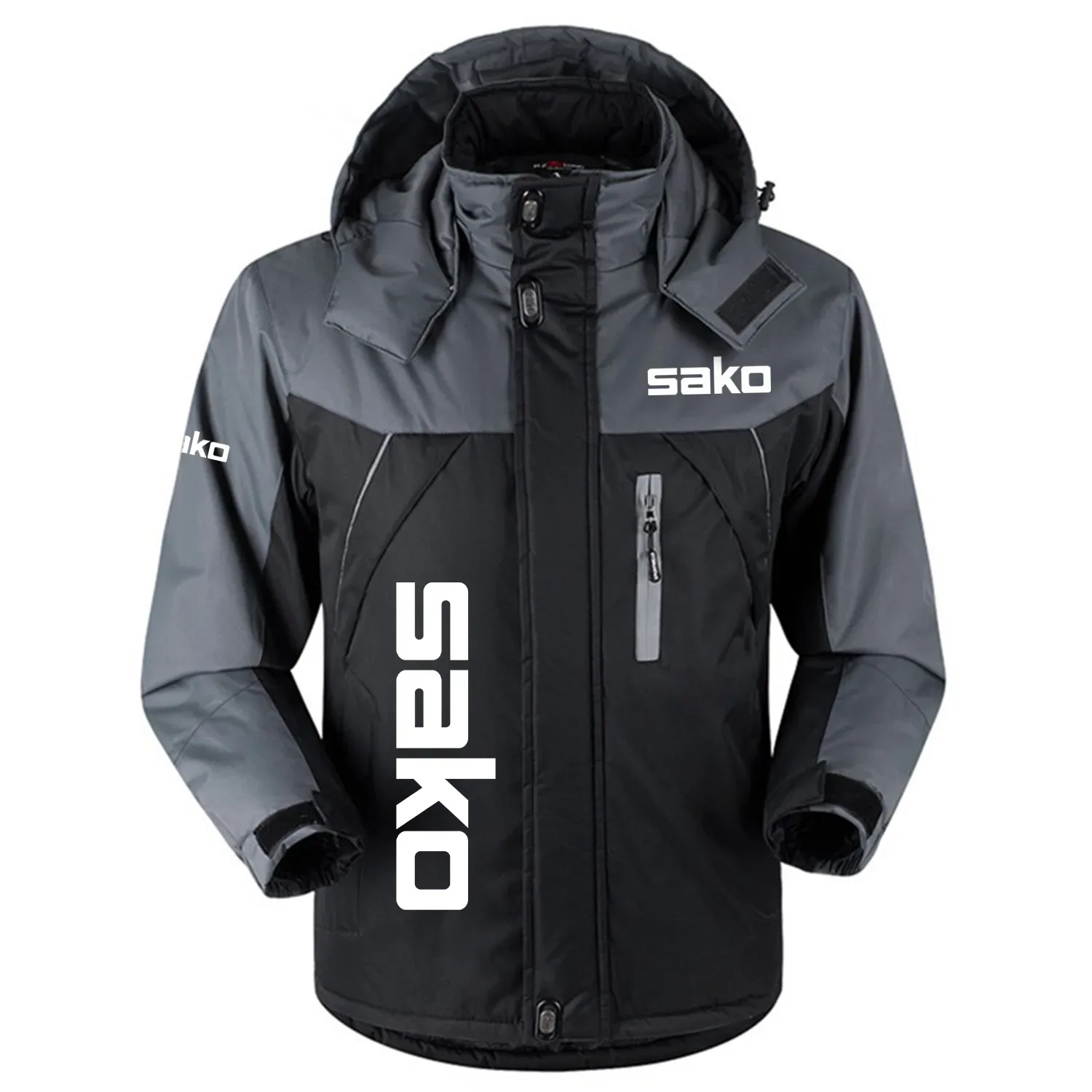Sako Exclusive Logo Outdoor Charging Suit Slim Fit Plush Waterproof Windproof Jacket Detachable Hood OUHUPCS0815SKZ - Sako Jacket