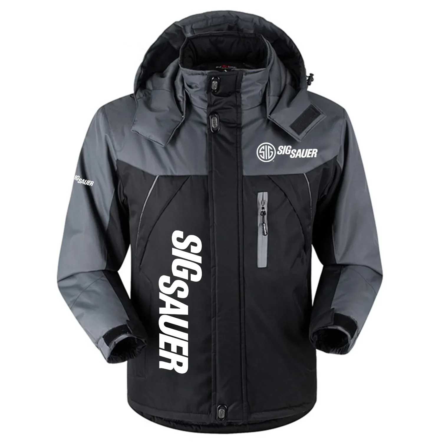 SIG SAUER Exclusive Logo Outdoor Charging Suit Slim Fit Plush Waterproof Windproof Jacket Detachable Hood OUHUPCS0815SSZ - SIG SAUER Jacket
