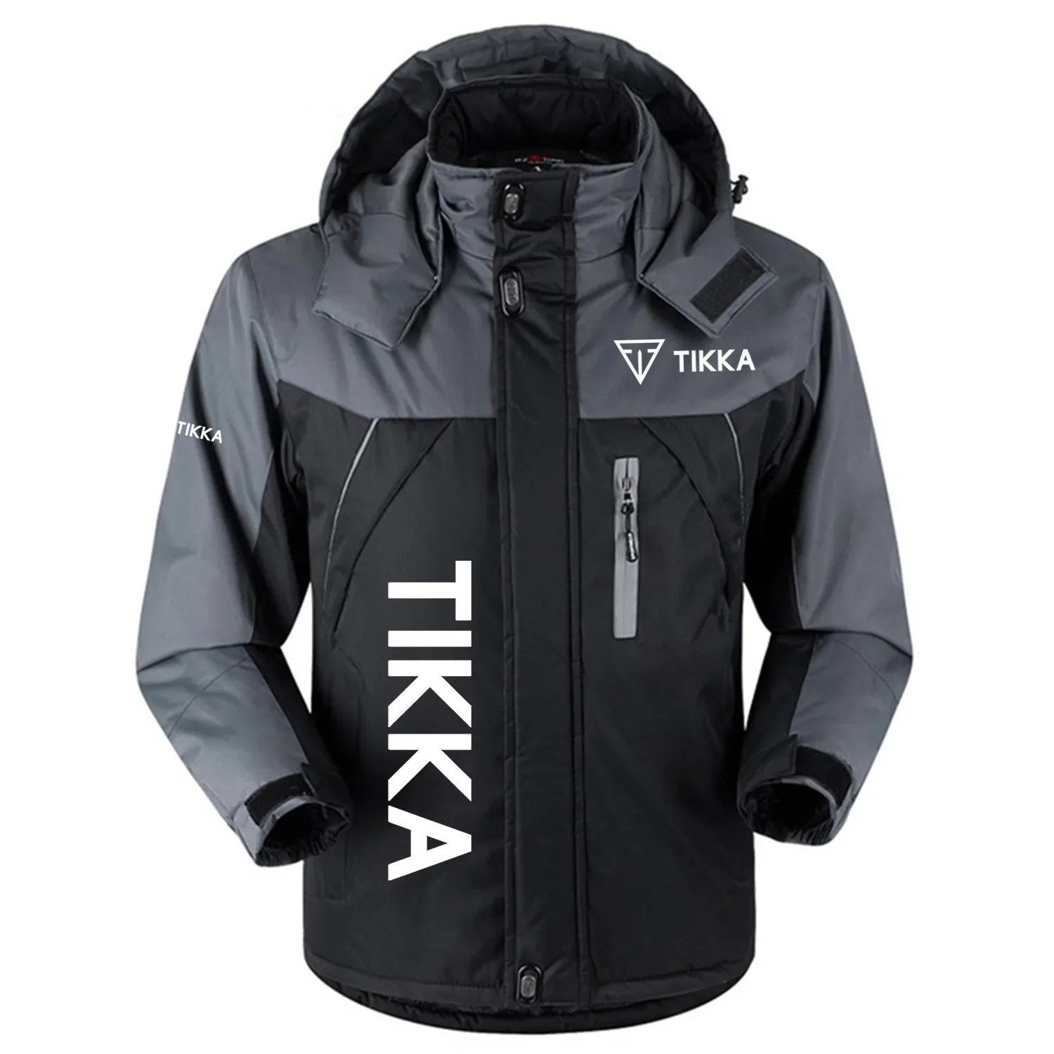 Tikka Exclusive Logo Outdoor Charging Suit Slim Fit Plush Waterproof Windproof Jacket Detachable Hood OUHUPCS0815TKZ - Tikka Jacket