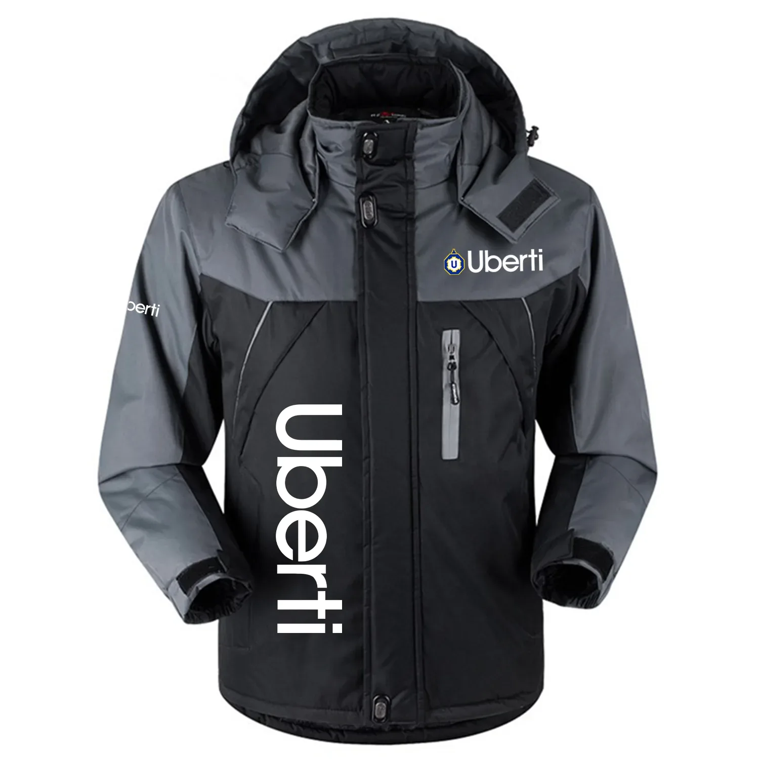 Uberti Exclusive Logo Outdoor Charging Suit Slim Fit Plush Waterproof Windproof Jacket Detachable Hood OUHUPCS0815UBZ - Uberti Jacket