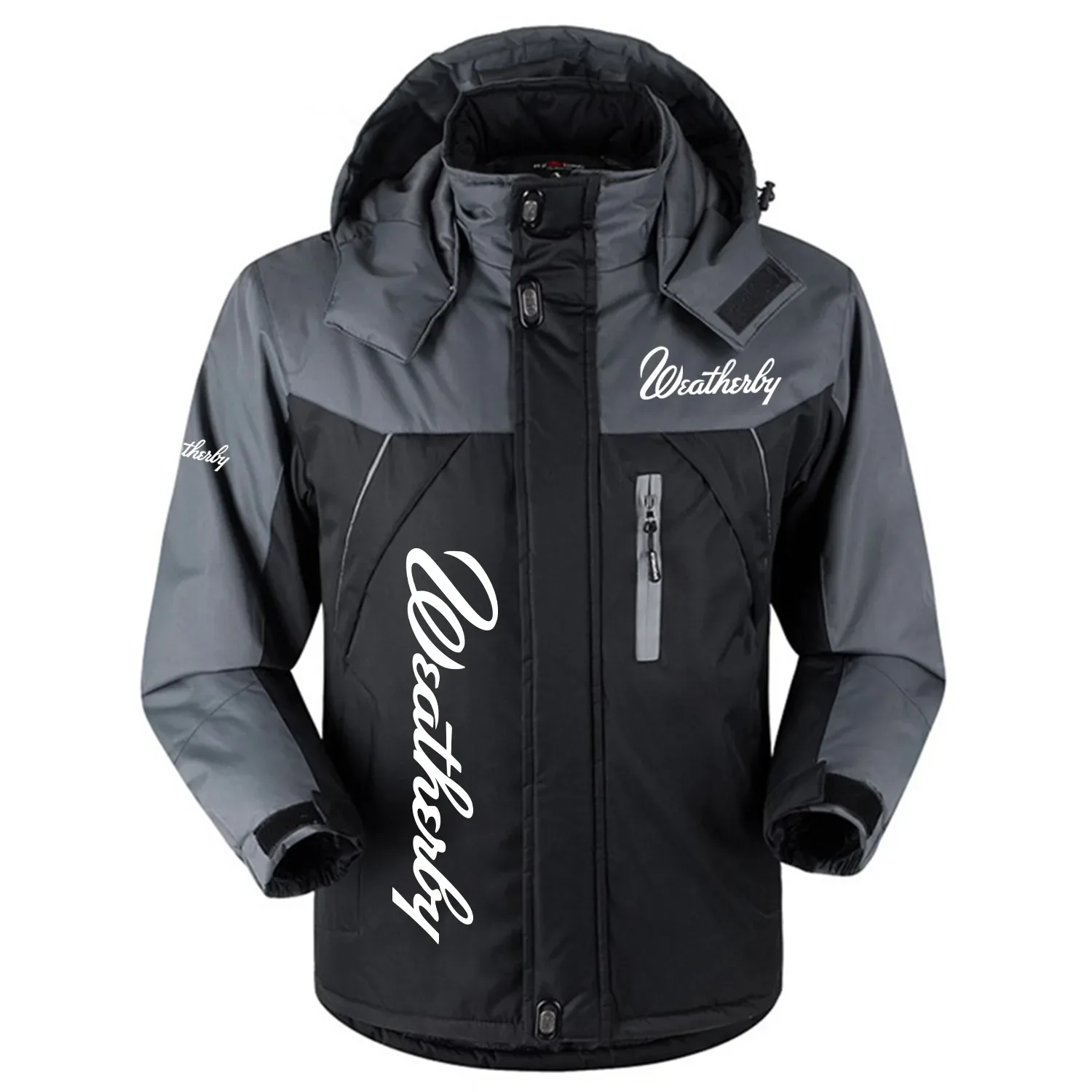 Weatherby Exclusive Logo Outdoor Charging Suit Slim Fit Plush Waterproof Windproof Jacket Detachable Hood OUHUPCS0815WBZ - Weatherby Jacket