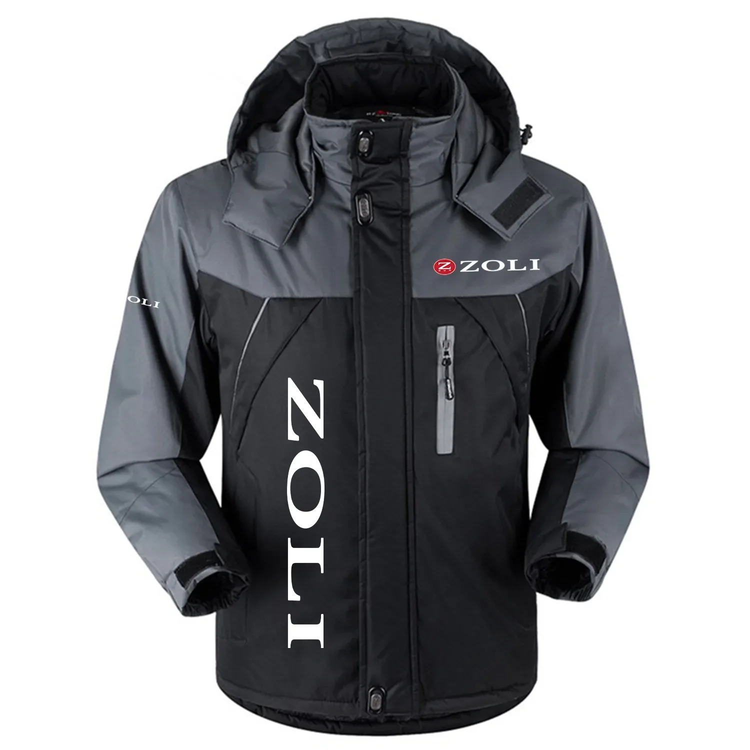 Zoli Exclusive Logo Outdoor Charging Suit Slim Fit Plush Waterproof Windproof Jacket Detachable Hood OUHUPCS0815ZLZ - Zoli Jacket