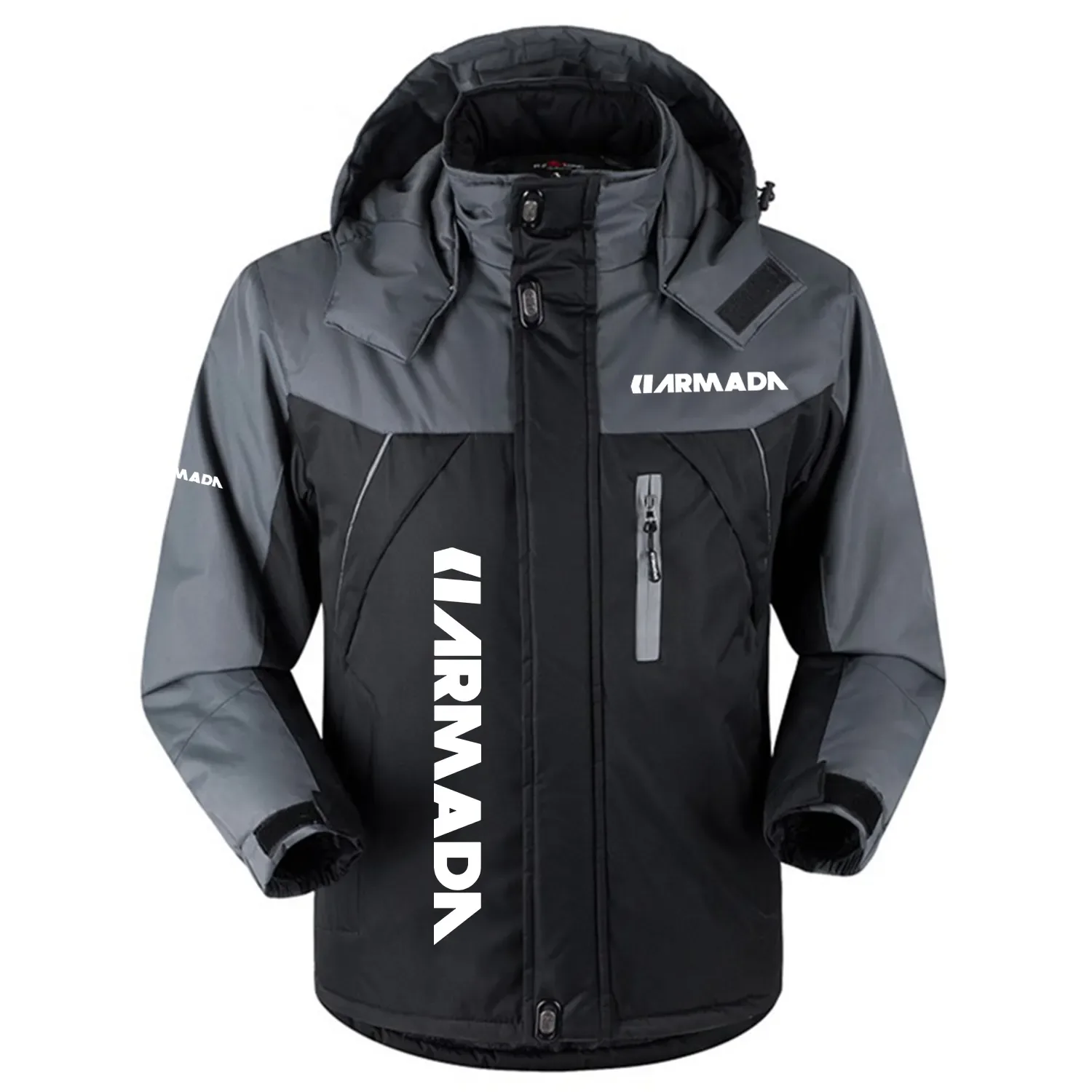 Armada Exclusive Logo Outdoor Charging Suit Slim Fit Plush Waterproof Windproof Jacket Detachable Hood OUSKPCS0820ARZ - Armada Gift