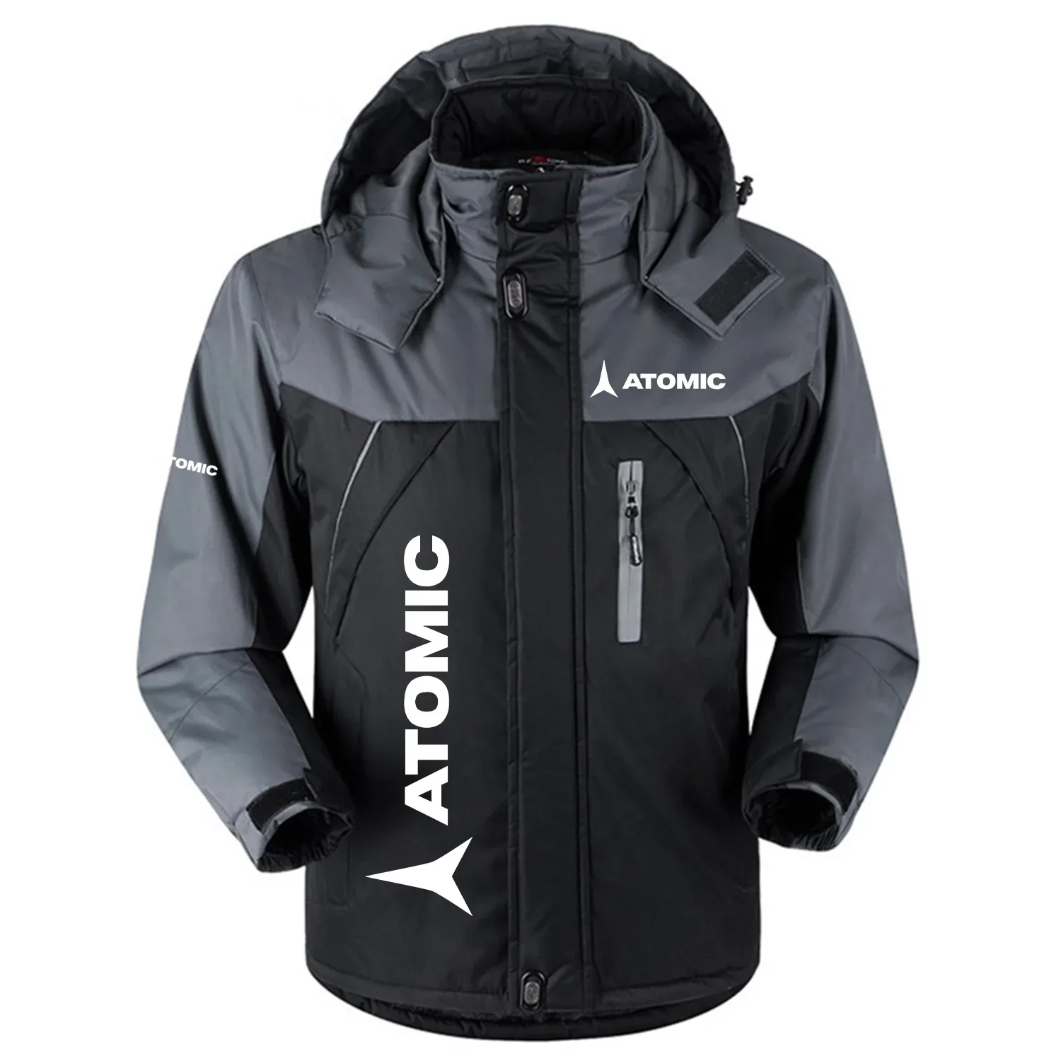 Atomic Exclusive Logo Outdoor Charging Suit Slim Fit Plush Waterproof Windproof Jacket Detachable Hood OUSKPCS0820ATZ - Atomic Gift