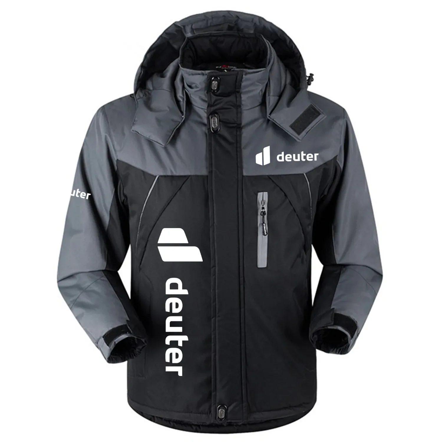 Deuter Exclusive Logo Outdoor Charging Suit Slim Fit Plush Waterproof Windproof Jacket Detachable Hood OUSKPCS0820DTZ - Deuter Gift