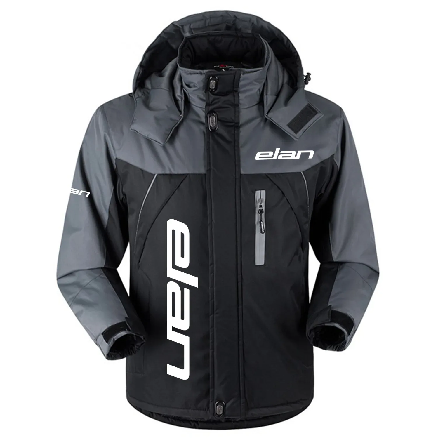 Elan Exclusive Logo Outdoor Charging Suit Slim Fit Plush Waterproof Windproof Jacket Detachable Hood OUSKPCS0820ELZ - Elan Gift