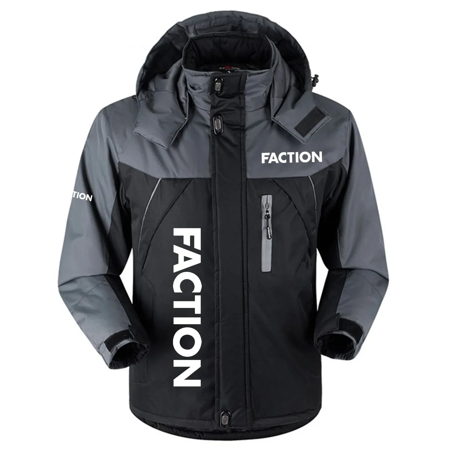 Faction Exclusive Logo Outdoor Charging Suit Slim Fit Plush Waterproof Windproof Jacket Detachable Hood OUSKPCS0820FAZ - Faction Gift