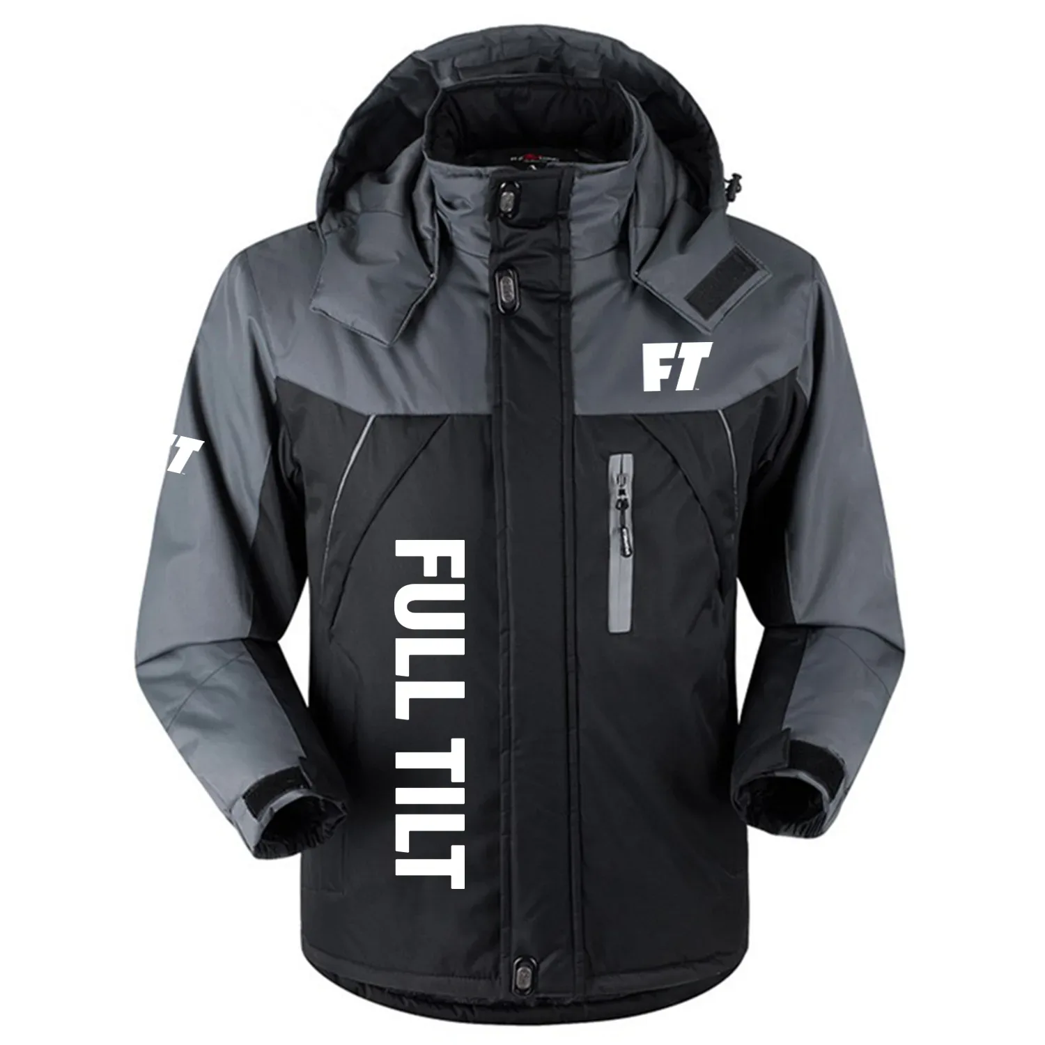 Full Tilt Exclusive Logo Outdoor Charging Suit Slim Fit Plush Waterproof Windproof Jacket Detachable Hood OUSKPCS0820FTZ - Full Tilt Gift