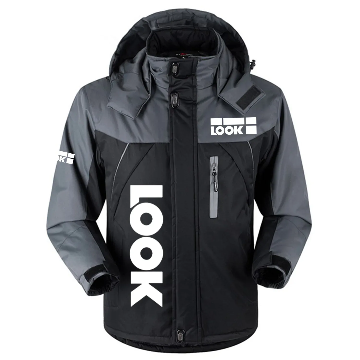 Look Exclusive Logo Outdoor Charging Suit Slim Fit Plush Waterproof Windproof Jacket Detachable Hood OUSKPCS0820LOZ - Look Gift