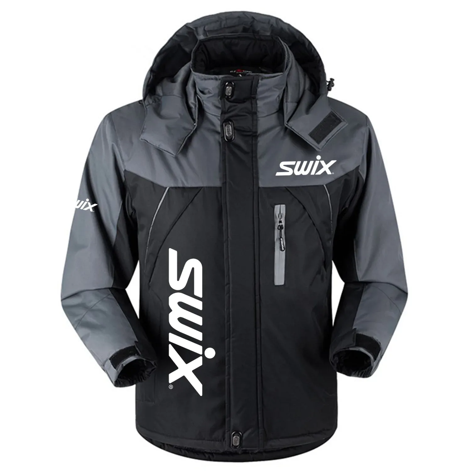 Swix Exclusive Logo Outdoor Charging Suit Slim Fit Plush Waterproof Windproof Jacket Detachable Hood OUSKPCS0820SIZ - Swix Gift