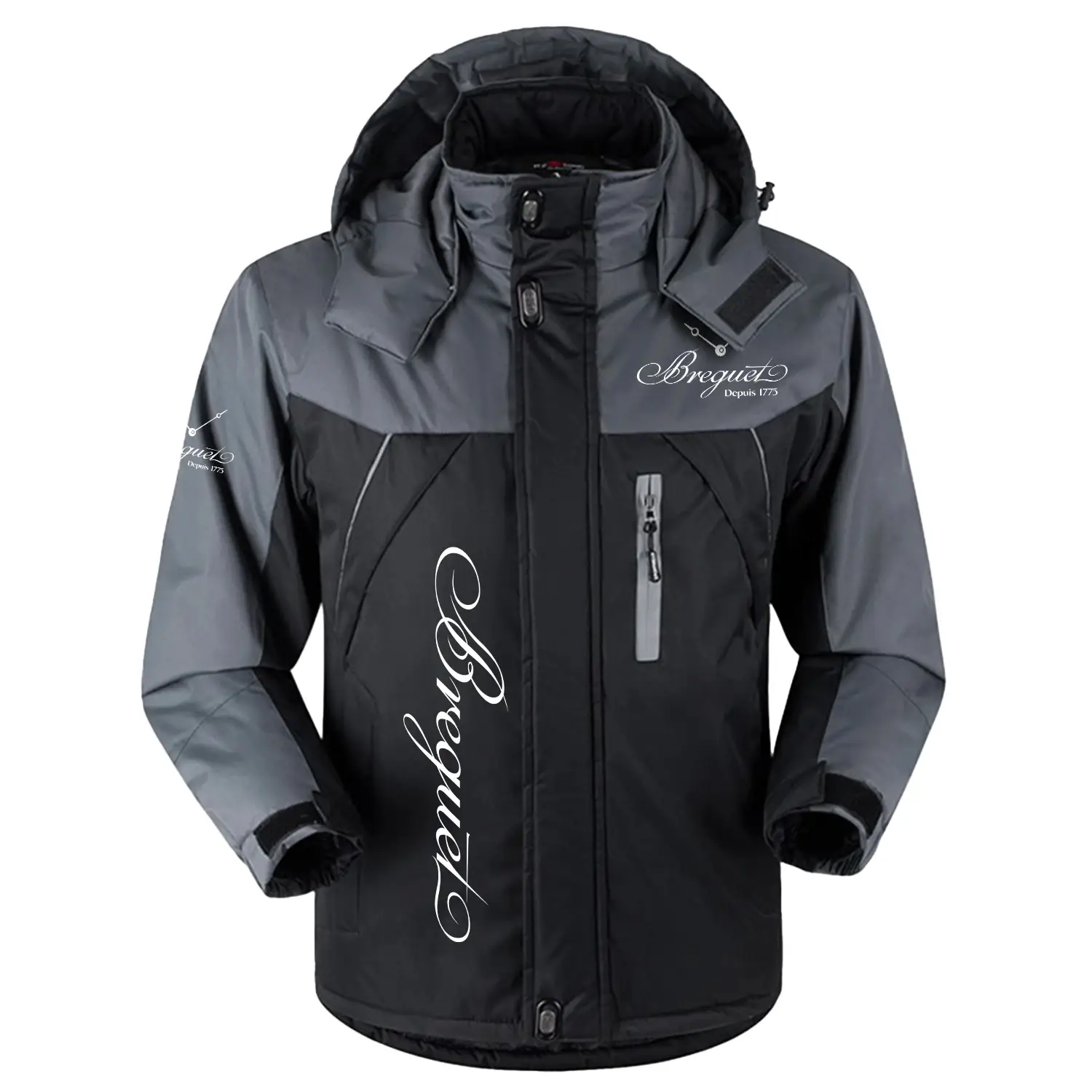 Breguet Exclusive Logo Outdoor Charging Suit Slim Fit Plush Waterproof Windproof Jacket Detachable Hood OUWCPCS0805BGZ - Breguet Jacket