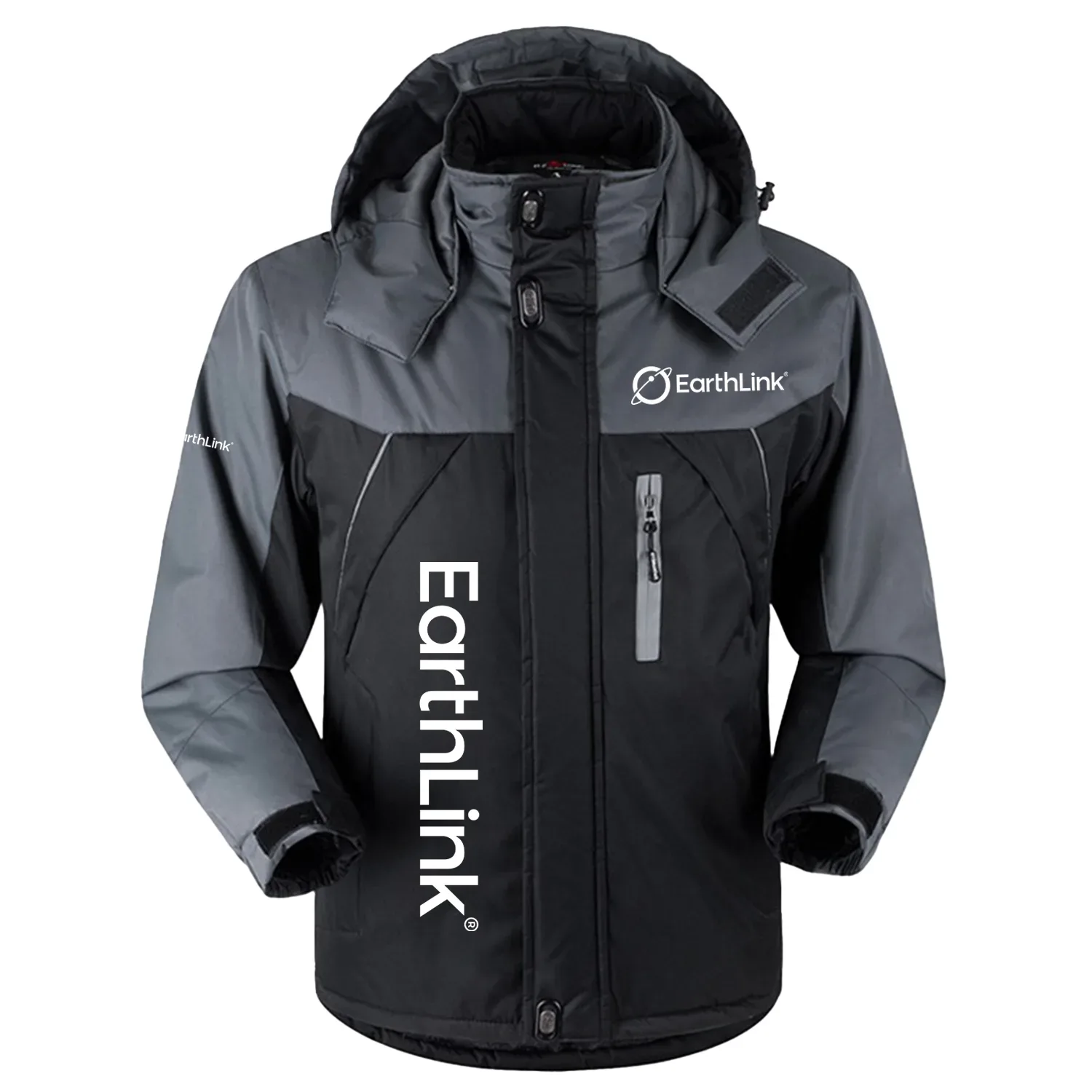 EarthLink Exclusive Logo Outdoor Charging Suit Slim Fit Plush Waterproof Windproof Jacket Detachable Hood TOTTPCS1012ELZ - EarthLink Jacket
