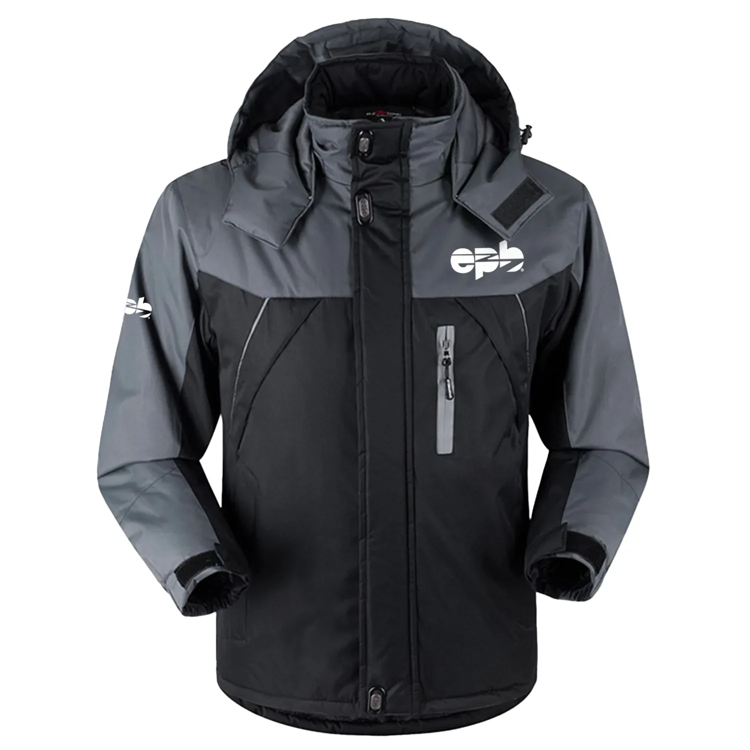 EPB Fiber Optics Exclusive Logo Outdoor Charging Suit Slim Fit Plush Waterproof Windproof Jacket Detachable Hood TOTTPCS1012EPZ - EPB Fiber Optics Jacket