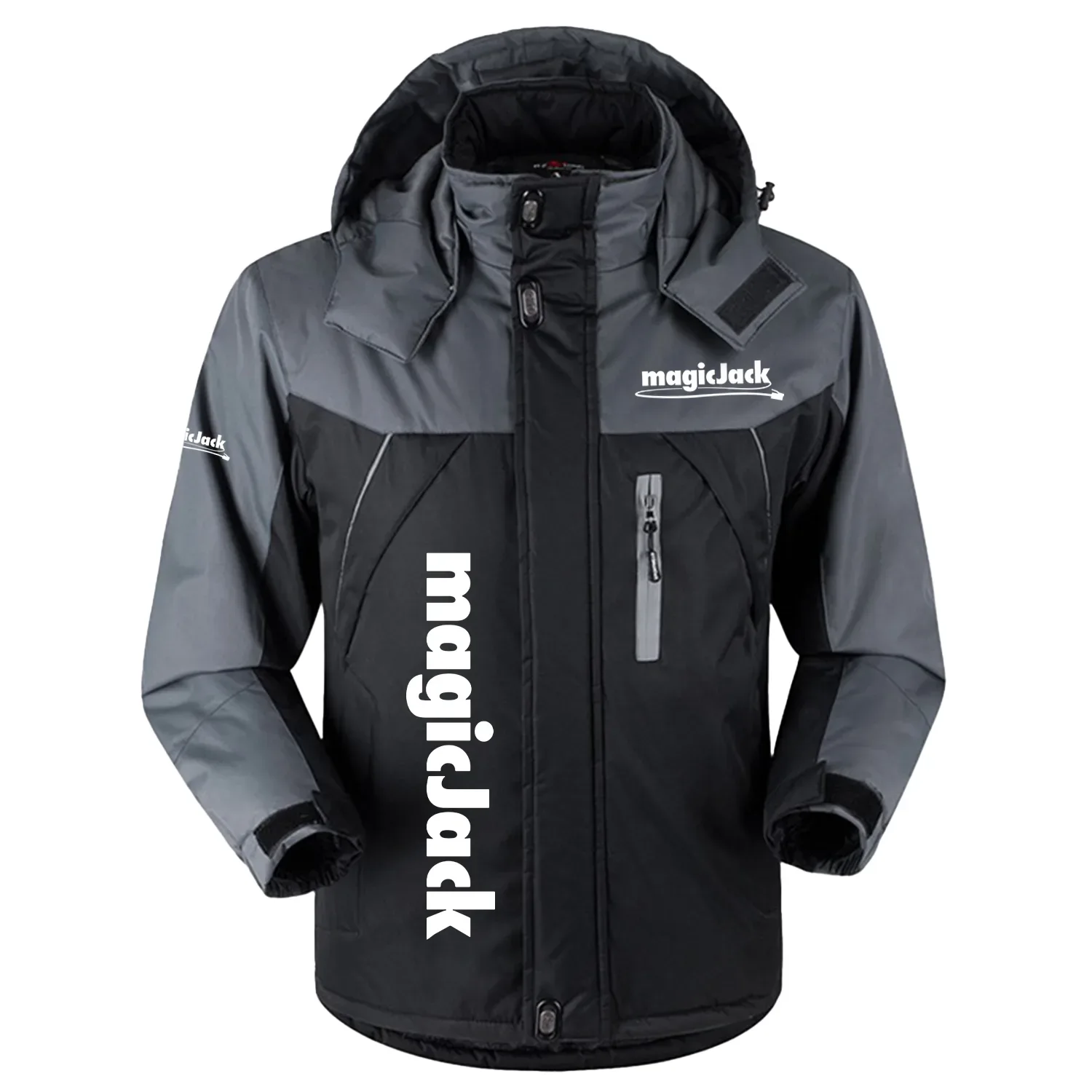 MagicJack Exclusive Logo Outdoor Charging Suit Slim Fit Plush Waterproof Windproof Jacket Detachable Hood TOTTPCS1012MJZ - MagicJack Jacket