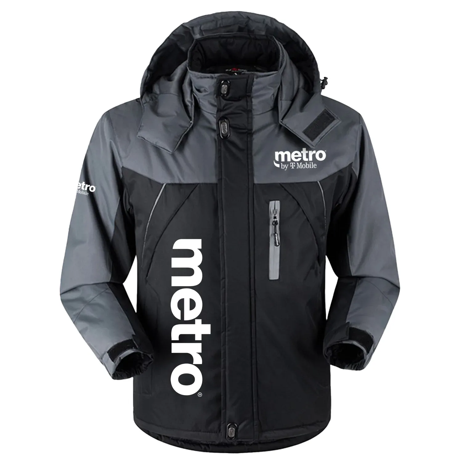 Metro by T-Mobile Exclusive Logo Outdoor Charging Suit Slim Fit Plush Waterproof Windproof Jacket Detachable Hood TOTTPCS1012MTZ - Metro by T-Mobile Jacket