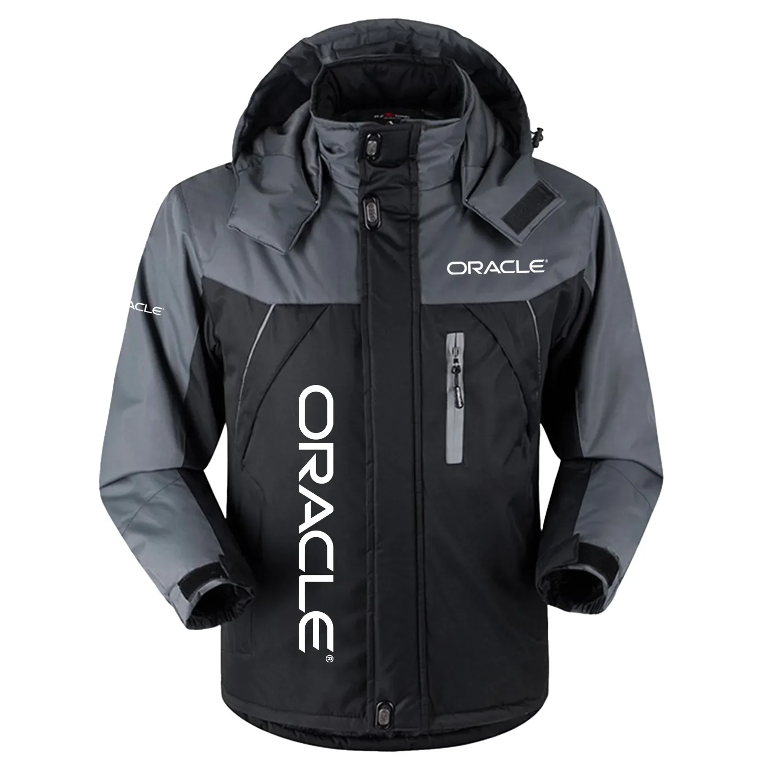 Oracle Exclusive Logo Outdoor Charging Suit Slim Fit Plush Waterproof Windproof Jacket Detachable Hood TOTTPCS1012ORZ - Oracle Jacket