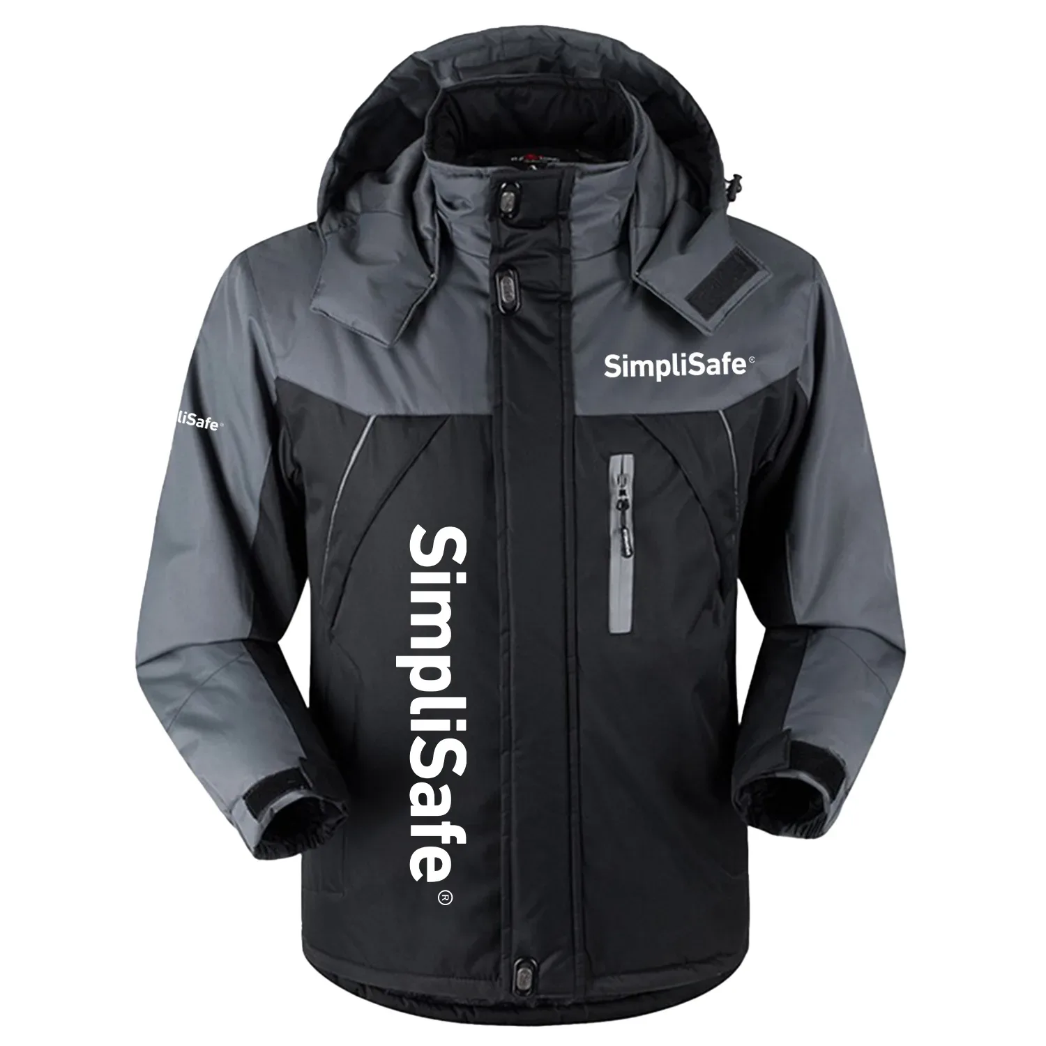 SimpliSafe Exclusive Logo Outdoor Charging Suit Slim Fit Plush Waterproof Windproof Jacket Detachable Hood TOTTPCS1012SSZ - SimpliSafe Jacket