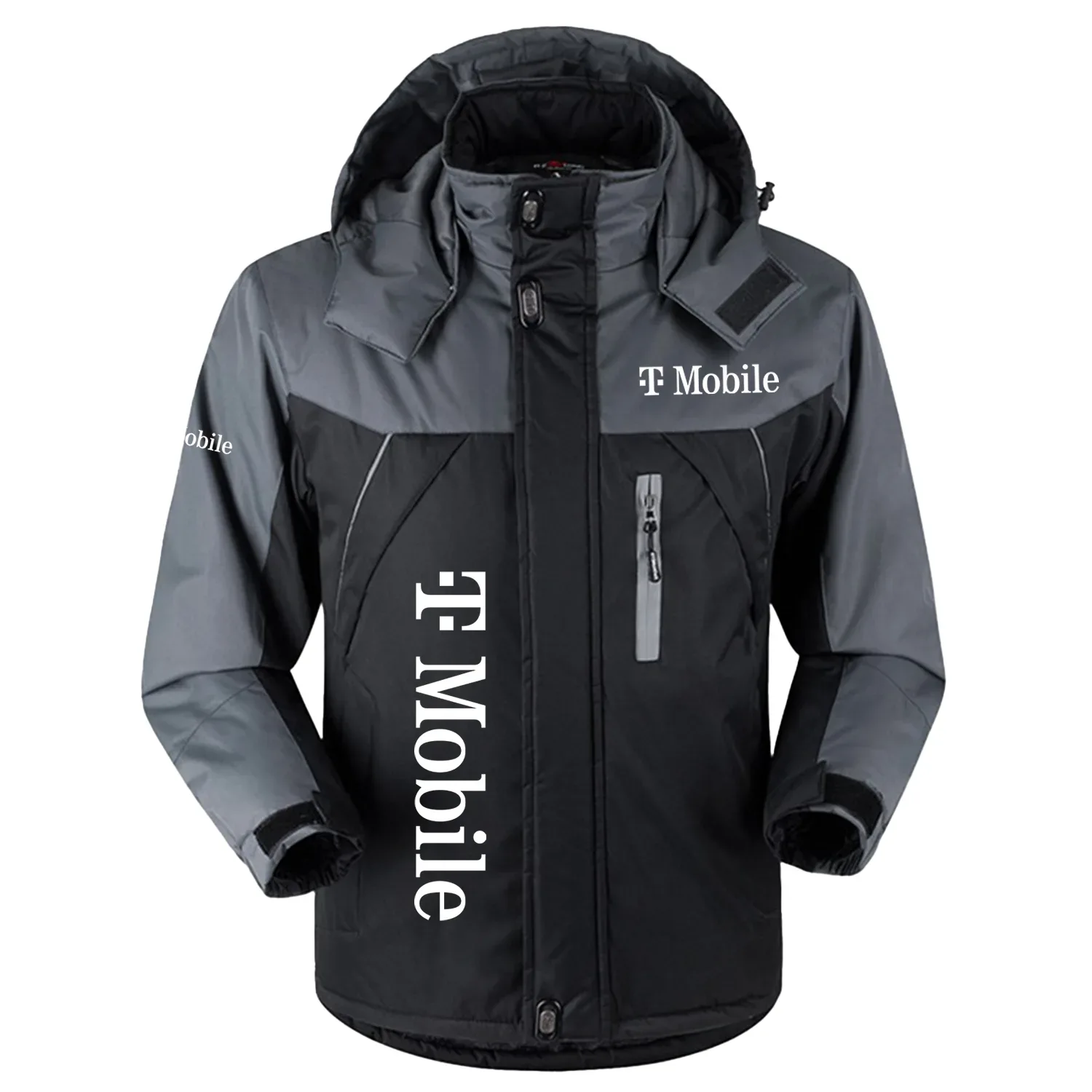 T-Mobile Exclusive Logo Outdoor Charging Suit Slim Fit Plush Waterproof Windproof Jacket Detachable Hood TOTTPCS1012TMZ - T-Mobile Jacket