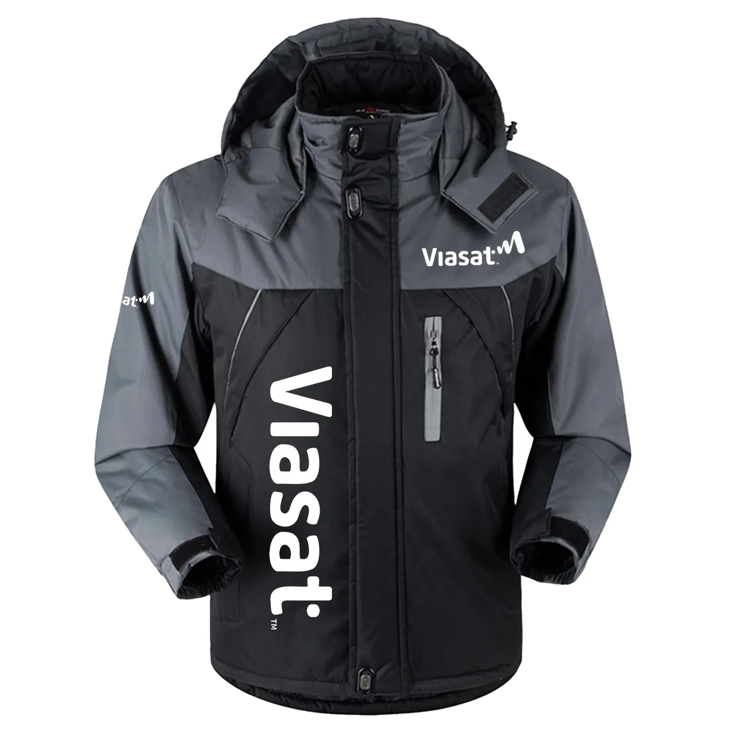 Viasat Exclusive Logo Outdoor Charging Suit Slim Fit Plush Waterproof Windproof Jacket Detachable Hood TOTTPCS1012VSZ - Viasat Jacket