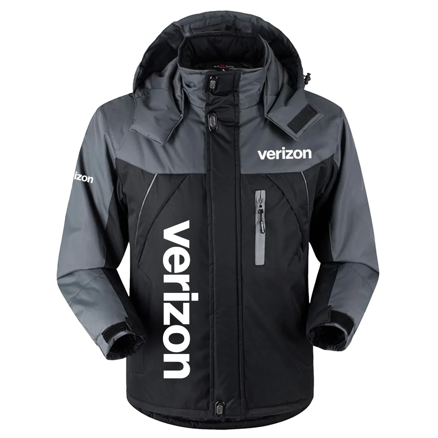 Verizon Exclusive Logo Outdoor Charging Suit Slim Fit Plush Waterproof Windproof Jacket Detachable Hood TOTTPCS1012VZZ - Verizon Jacket