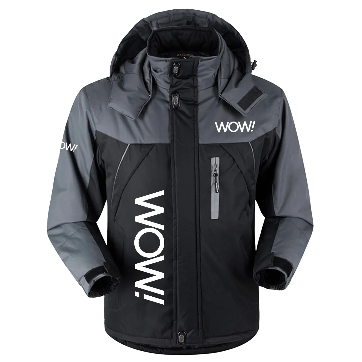 WOW WideOpenWest Exclusive Logo Outdoor Charging Suit Slim Fit Plush Waterproof Windproof Jacket Detachable Hood TOTTPCS1012WOZ - WOW WideOpenWest Jacket