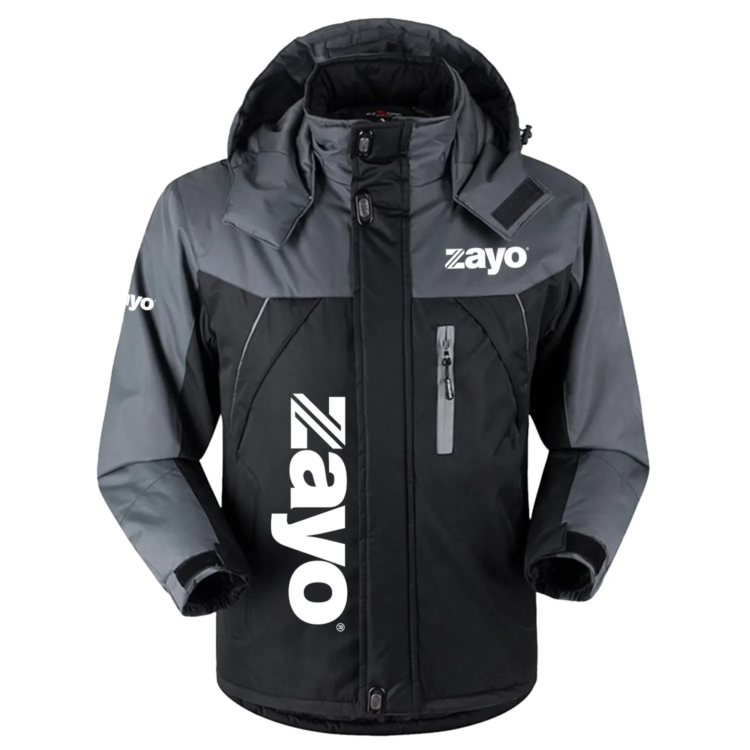 Zayo Group Exclusive Logo Outdoor Charging Suit Slim Fit Plush Waterproof Windproof Jacket Detachable Hood TOTTPCS1012ZGZ - Zayo Group Jacket