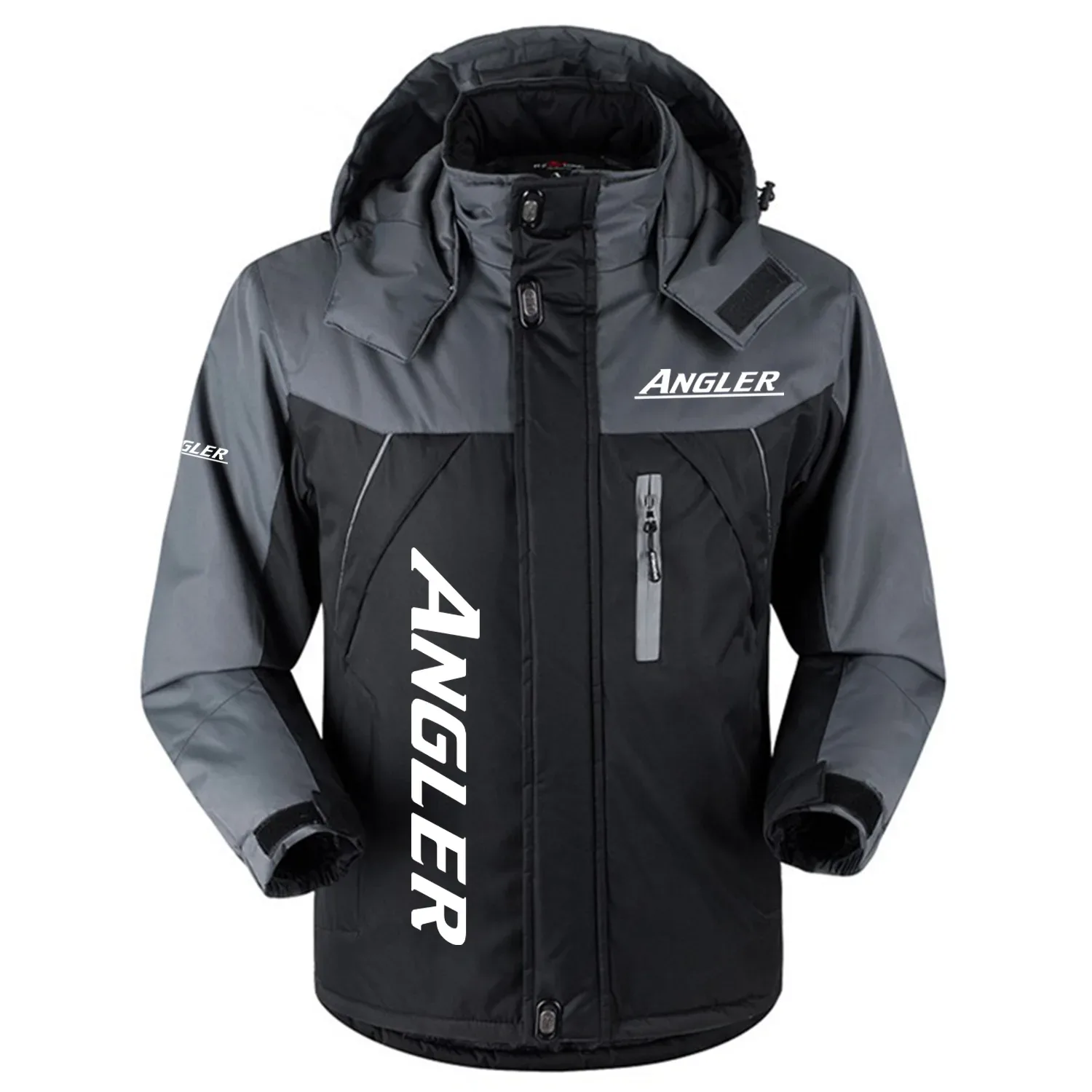 Angler Exclusive Logo Outdoor Charging Suit Slim Fit Plush Waterproof Windproof Jacket Detachable Hood TTPDPCS2409AGZ - Angler Jacket