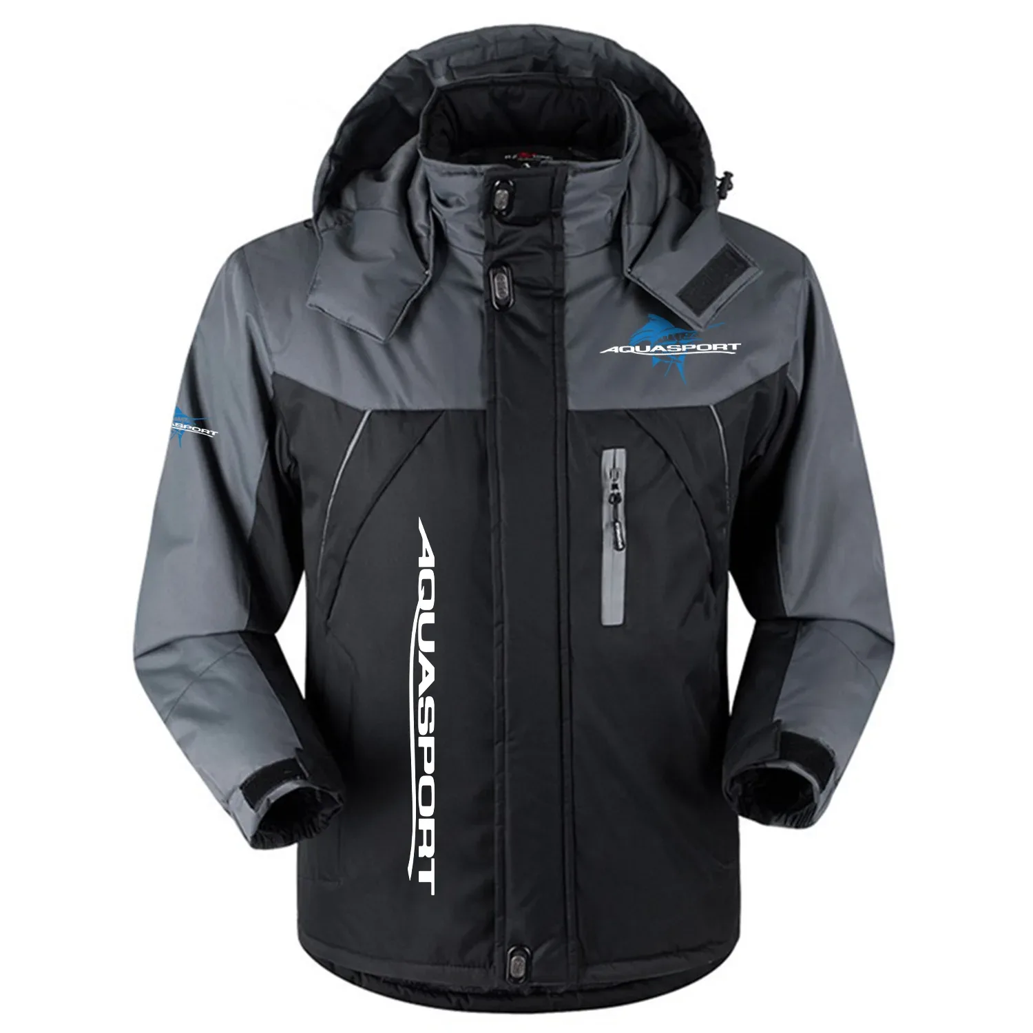 Aquasport Exclusive Logo Outdoor Charging Suit Slim Fit Plush Waterproof Windproof Jacket Detachable Hood TTPDPCS2409ASZ - Aquasport Jacket