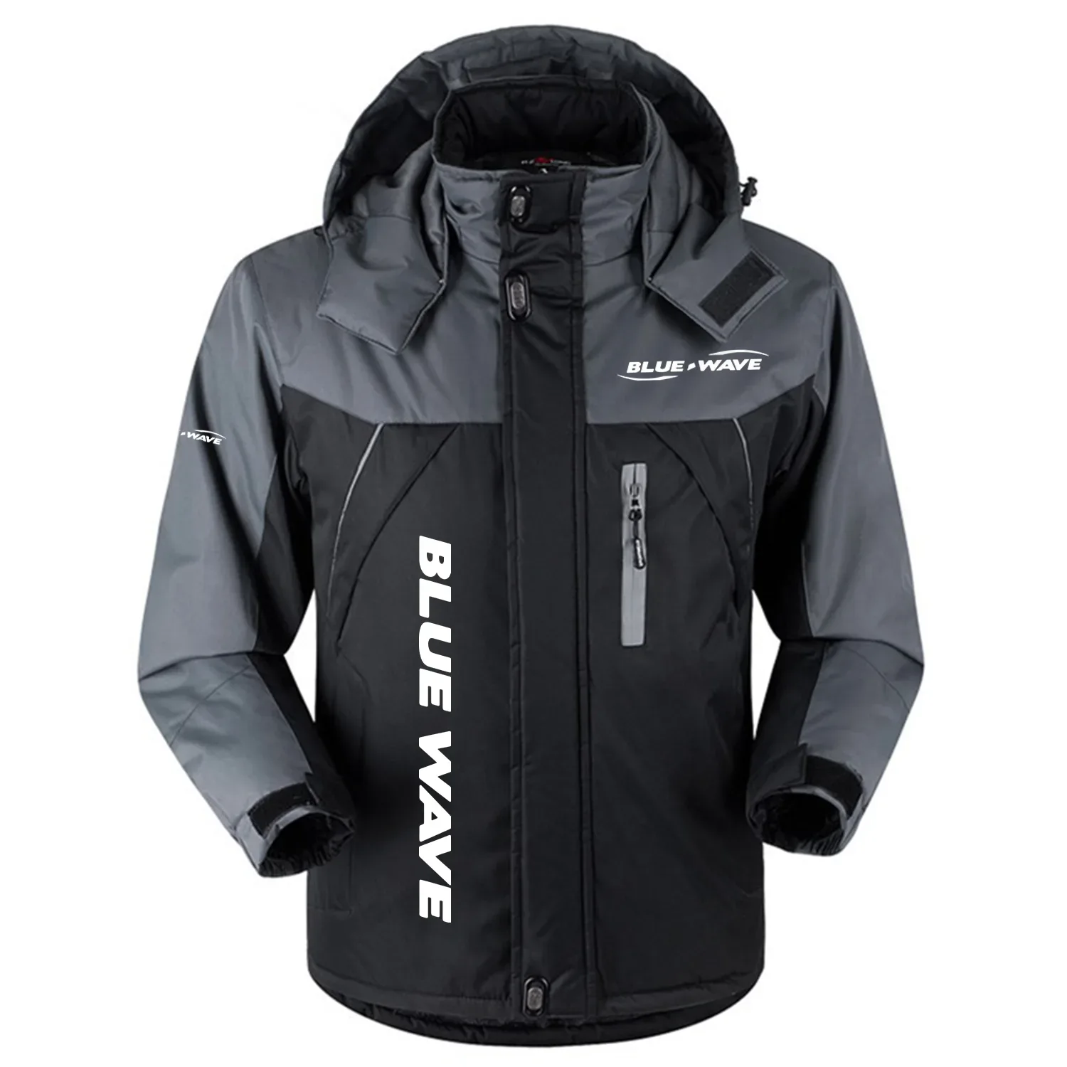 Blue Wave Exclusive Logo Outdoor Charging Suit Slim Fit Plush Waterproof Windproof Jacket Detachable Hood TTPDPCS2409BVZ - Blue Wave Jacket