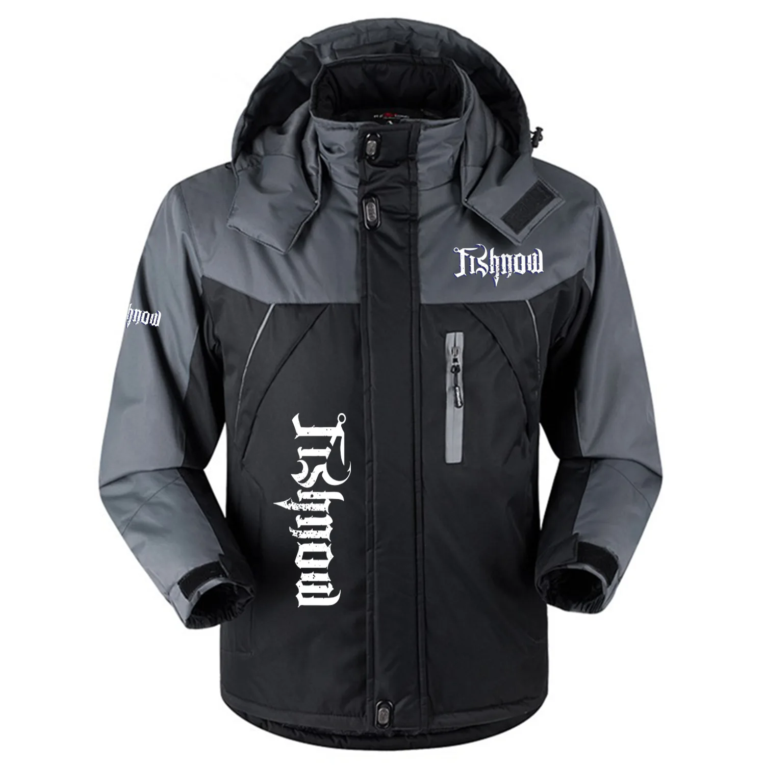 FishNow Exclusive Logo Outdoor Charging Suit Slim Fit Plush Waterproof Windproof Jacket Detachable Hood TTPDPCS2409FNZ - FishNow Jacket