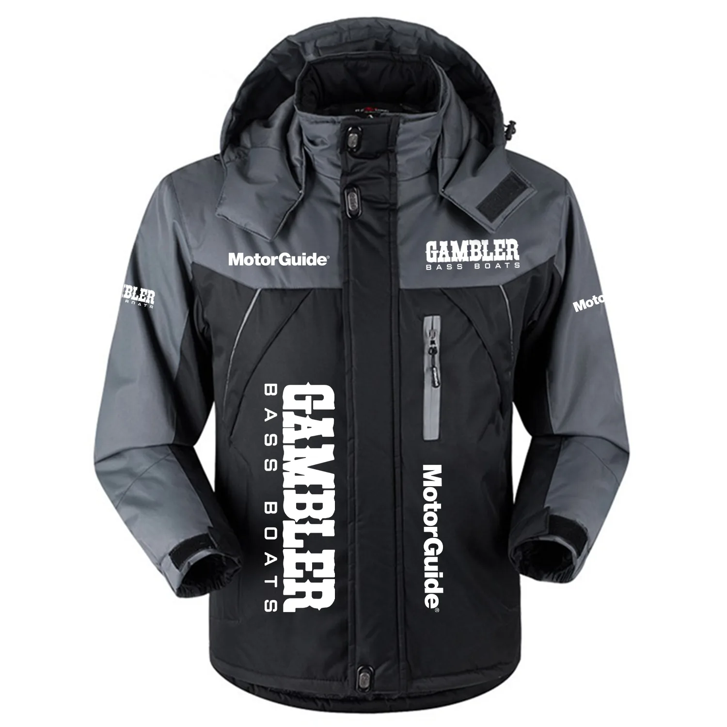 Gambler Motorguide Mercury Outdoor Charging Suit Slim Fit Plush Waterproof Windproof Jacket Detachable Hood TTPDPCS2409GBM-2 - Gambler Motorguide Mercury Jacket
