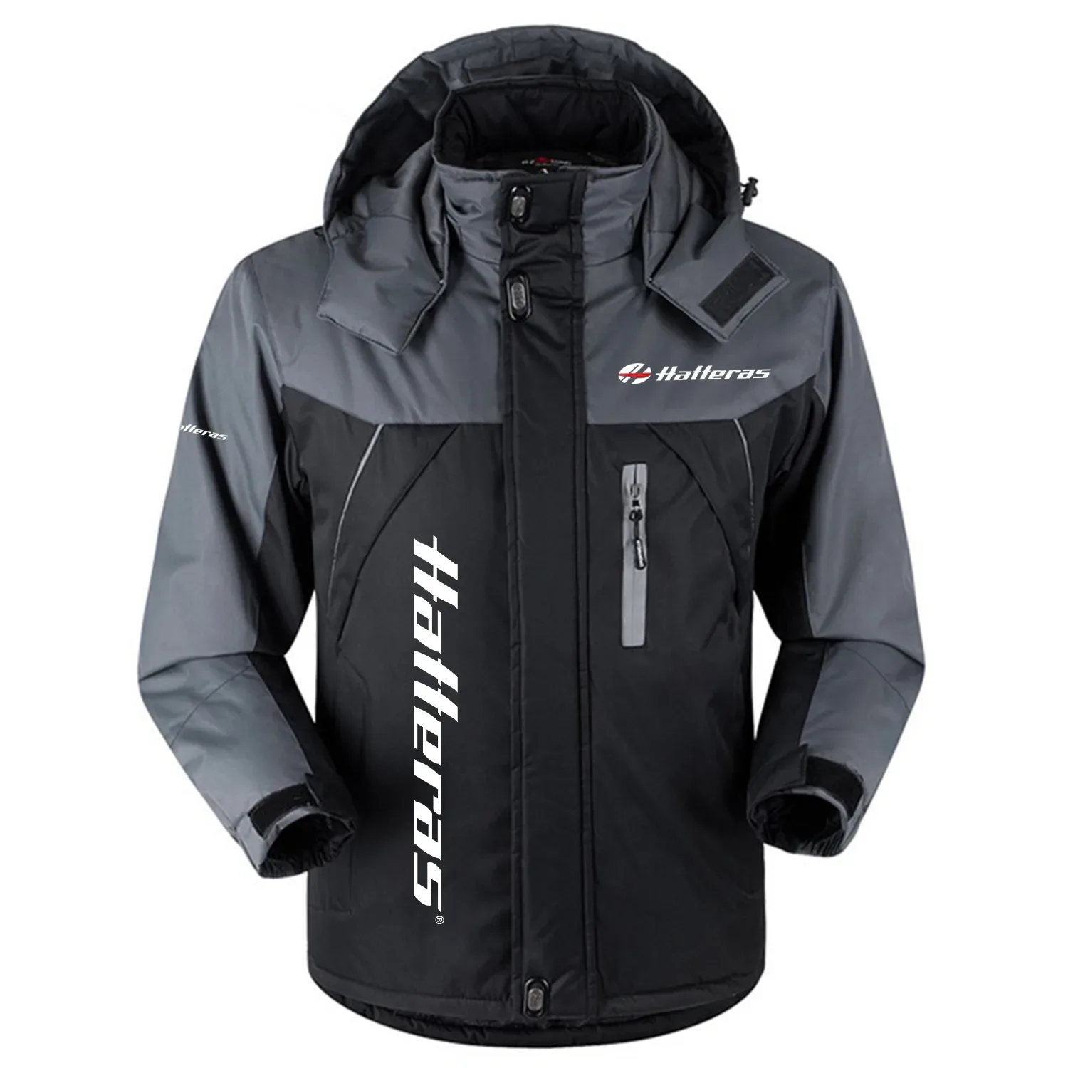 Hatteras Exclusive Logo Outdoor Charging Suit Slim Fit Plush Waterproof Windproof Jacket Detachable Hood TTPDPCS2409HTZ - Hatteras Jacket
