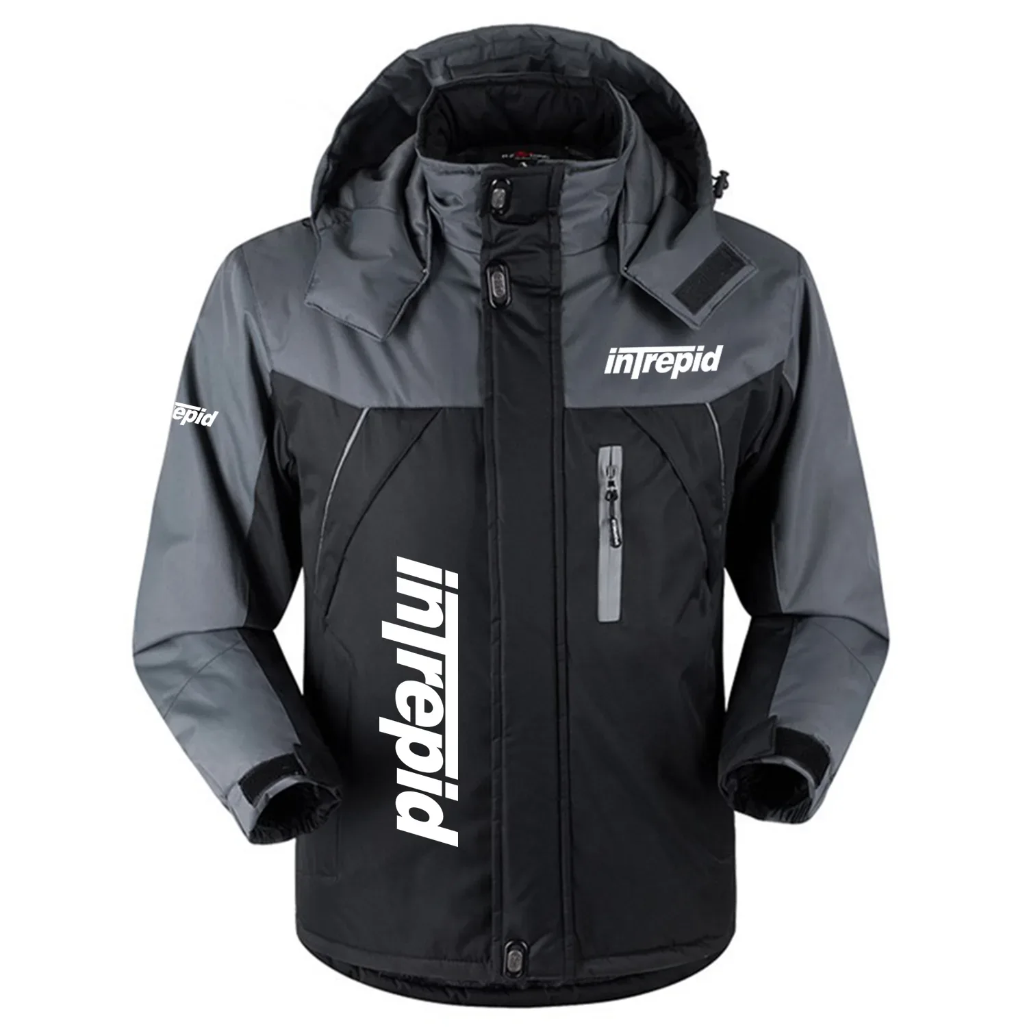 Intrepid Exclusive Logo Outdoor Charging Suit Slim Fit Plush Waterproof Windproof Jacket Detachable Hood TTPDPCS2409INZ - Intrepid Jacket